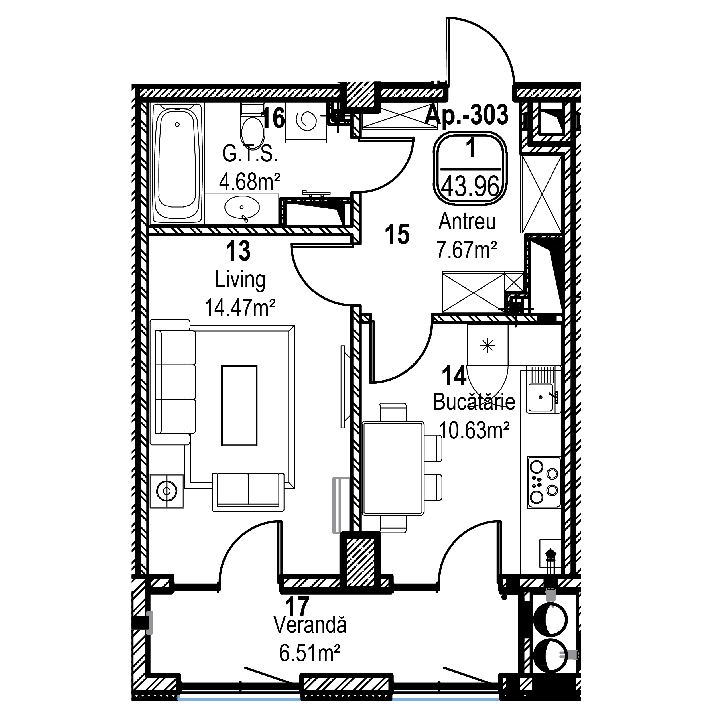 Apartament cu 1 cameră