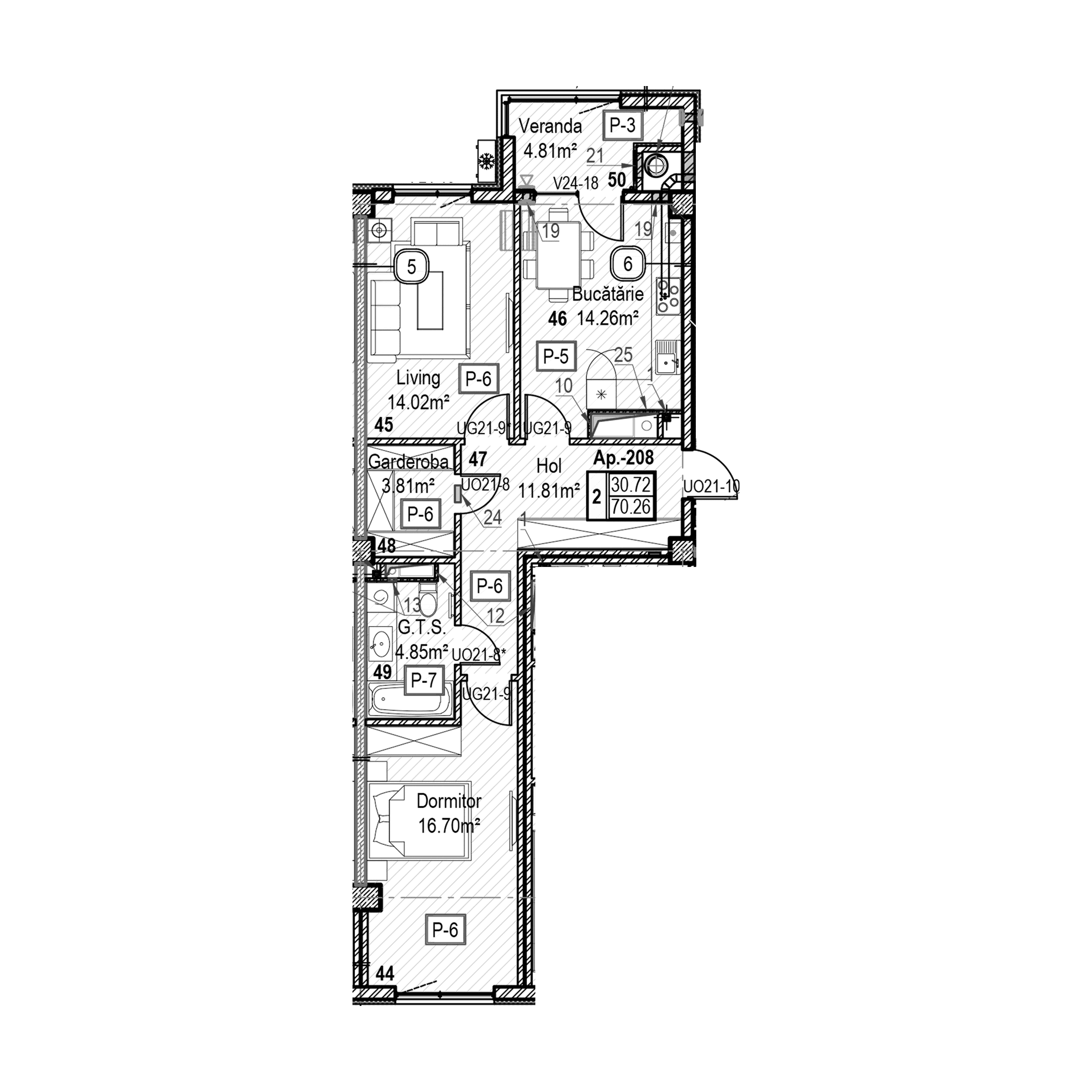 Apartament cu 2 camere