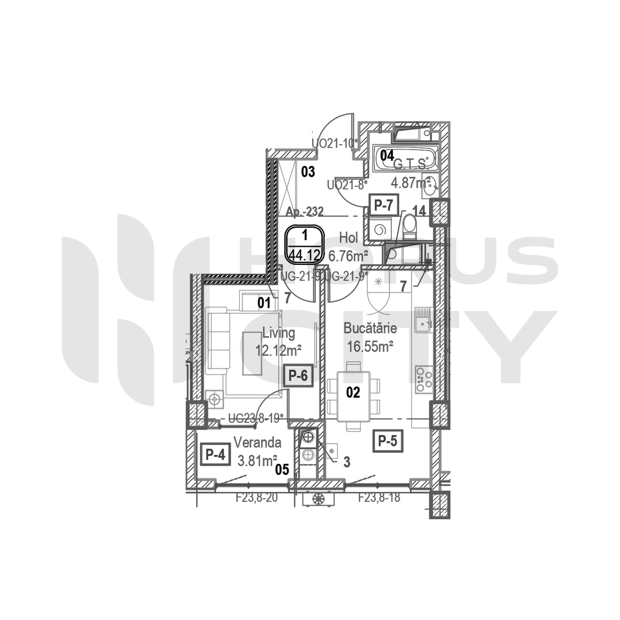 Apartament cu 1 cameră