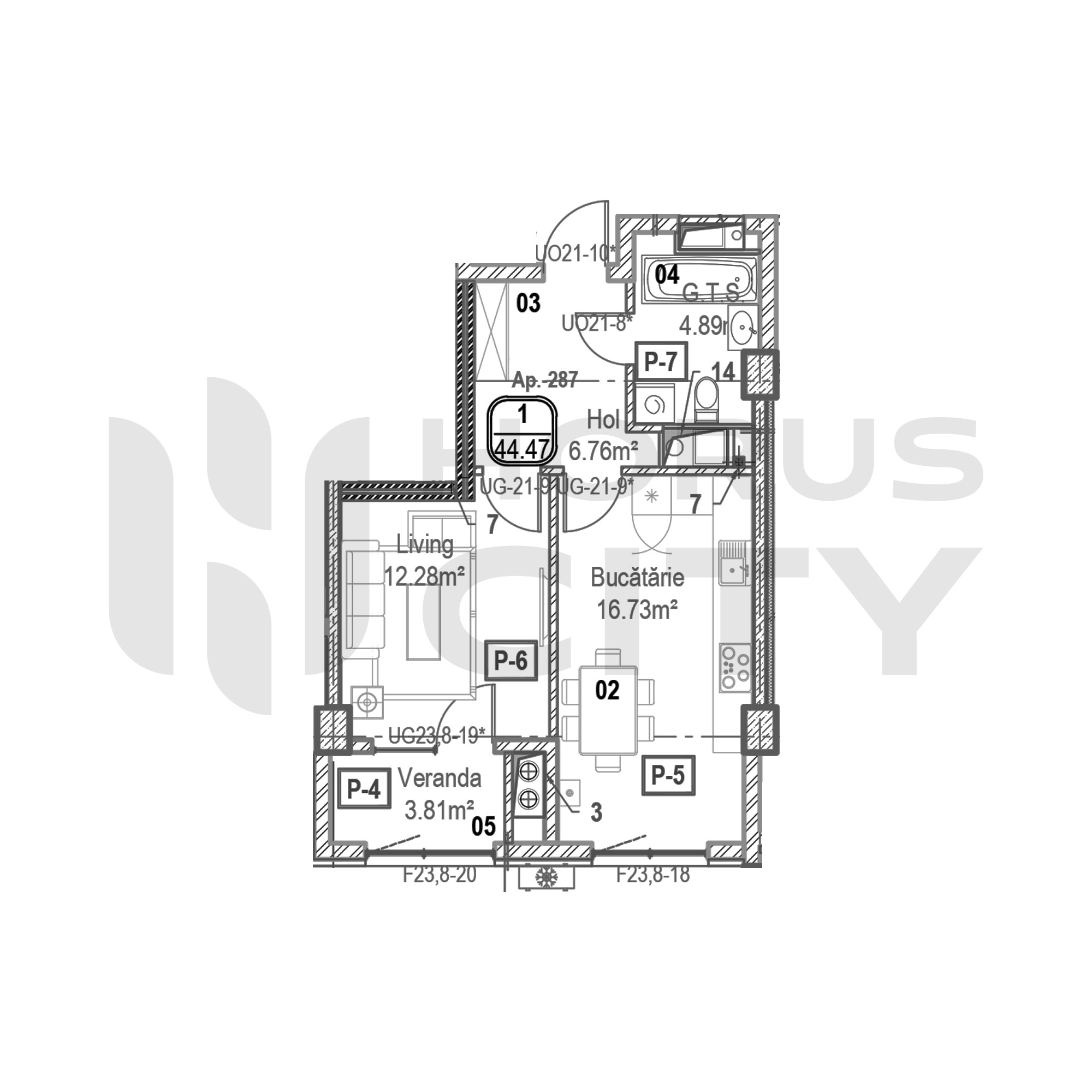 Apartament cu 1 cameră