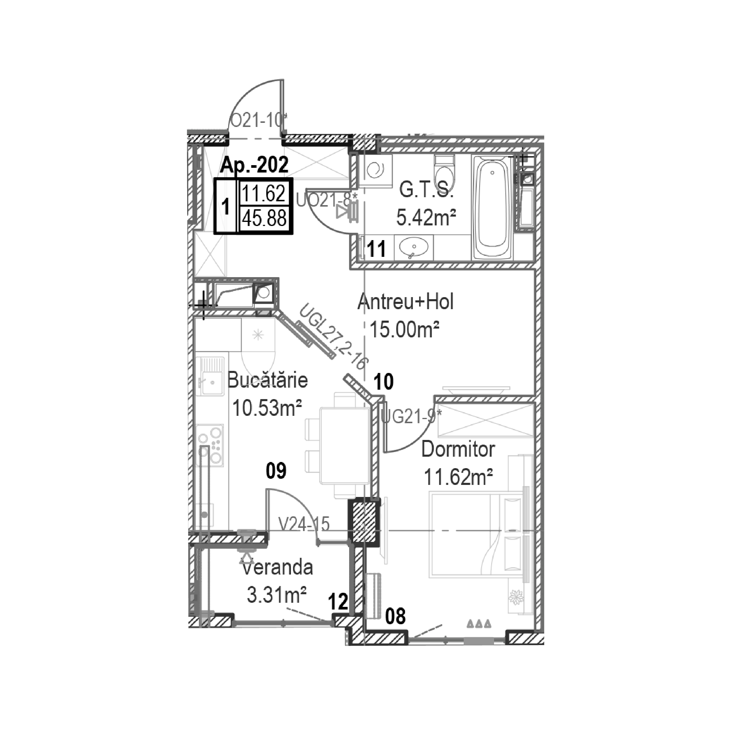 Apartament cu 1 cameră