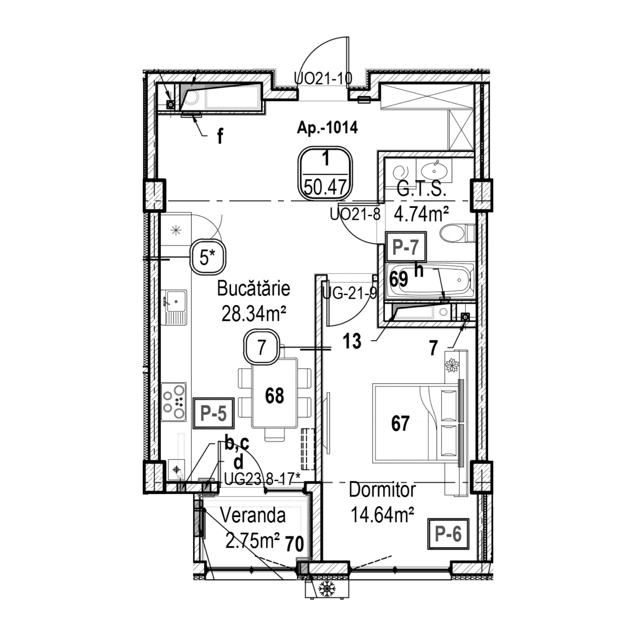 Apartament cu 1 cameră