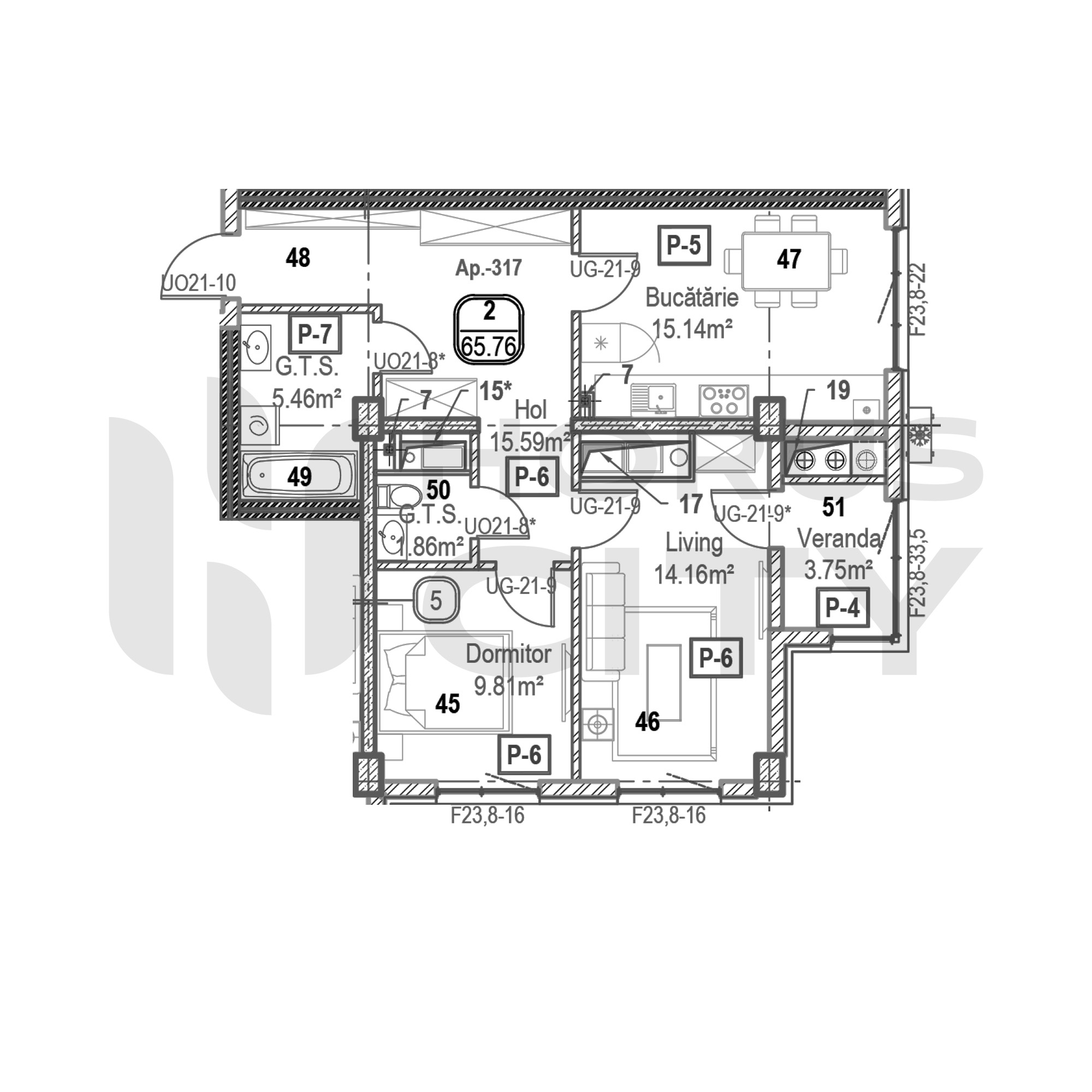 Apartament cu 2 camere
