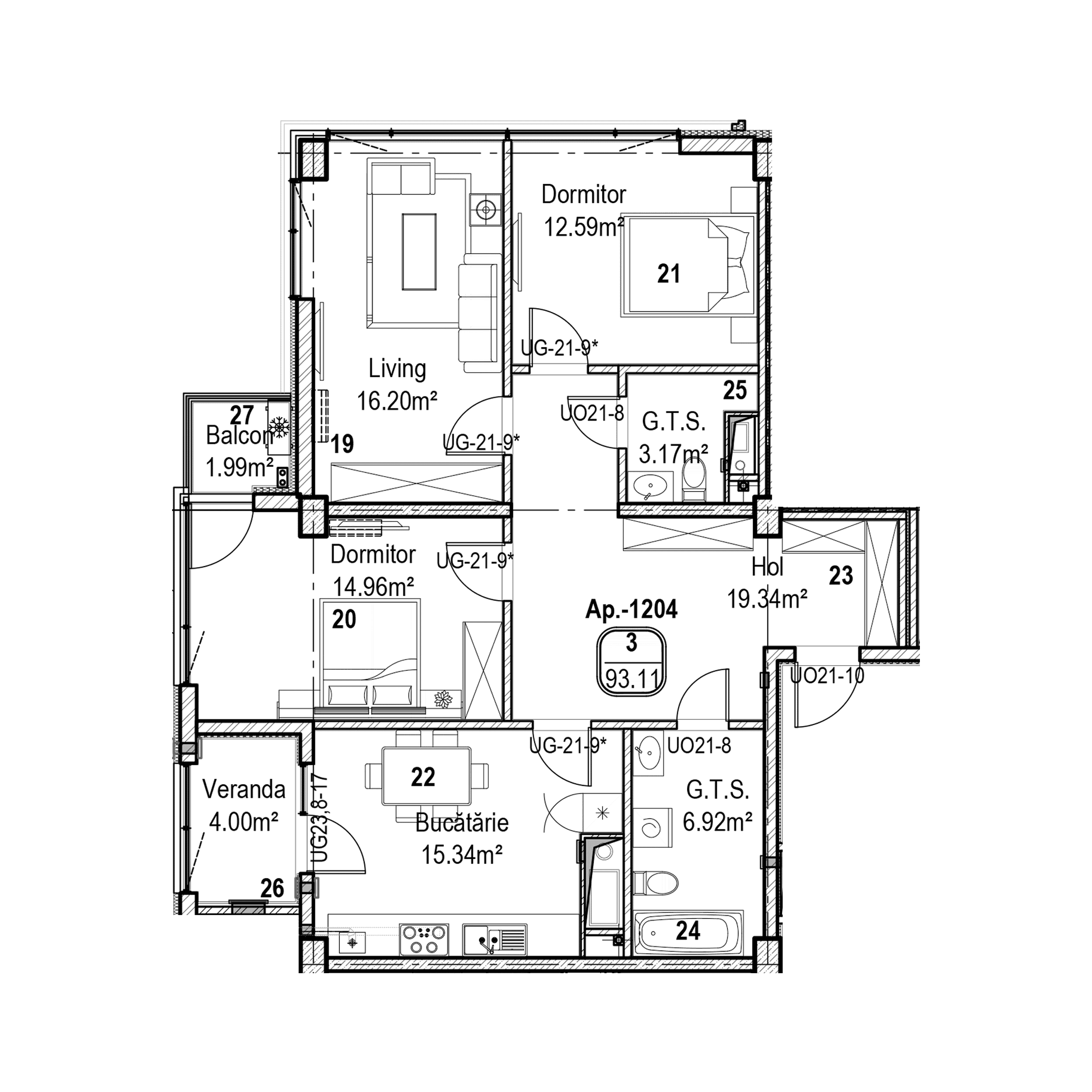 Blocul 1-16 / Etajul 12