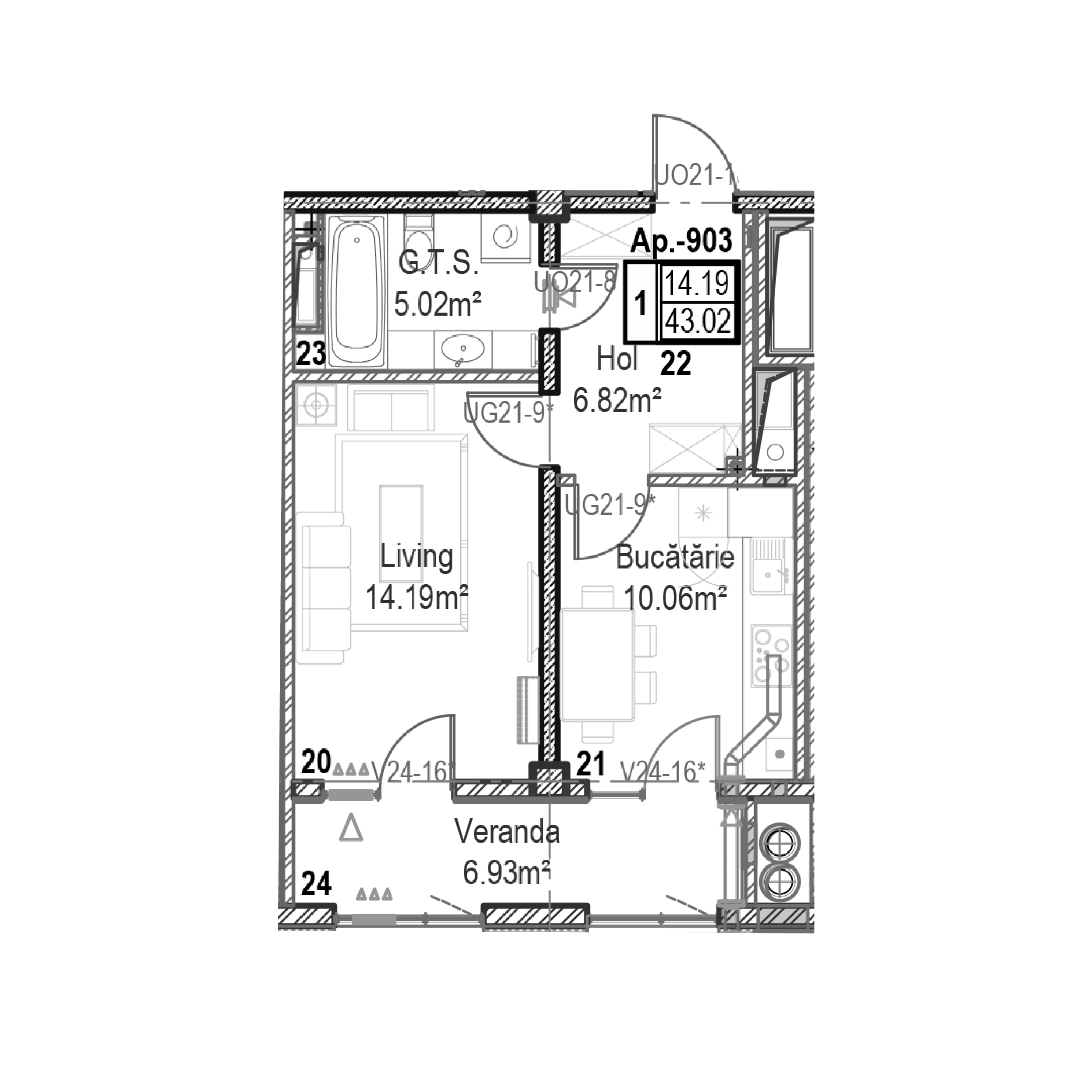 Apartament cu 4 camere