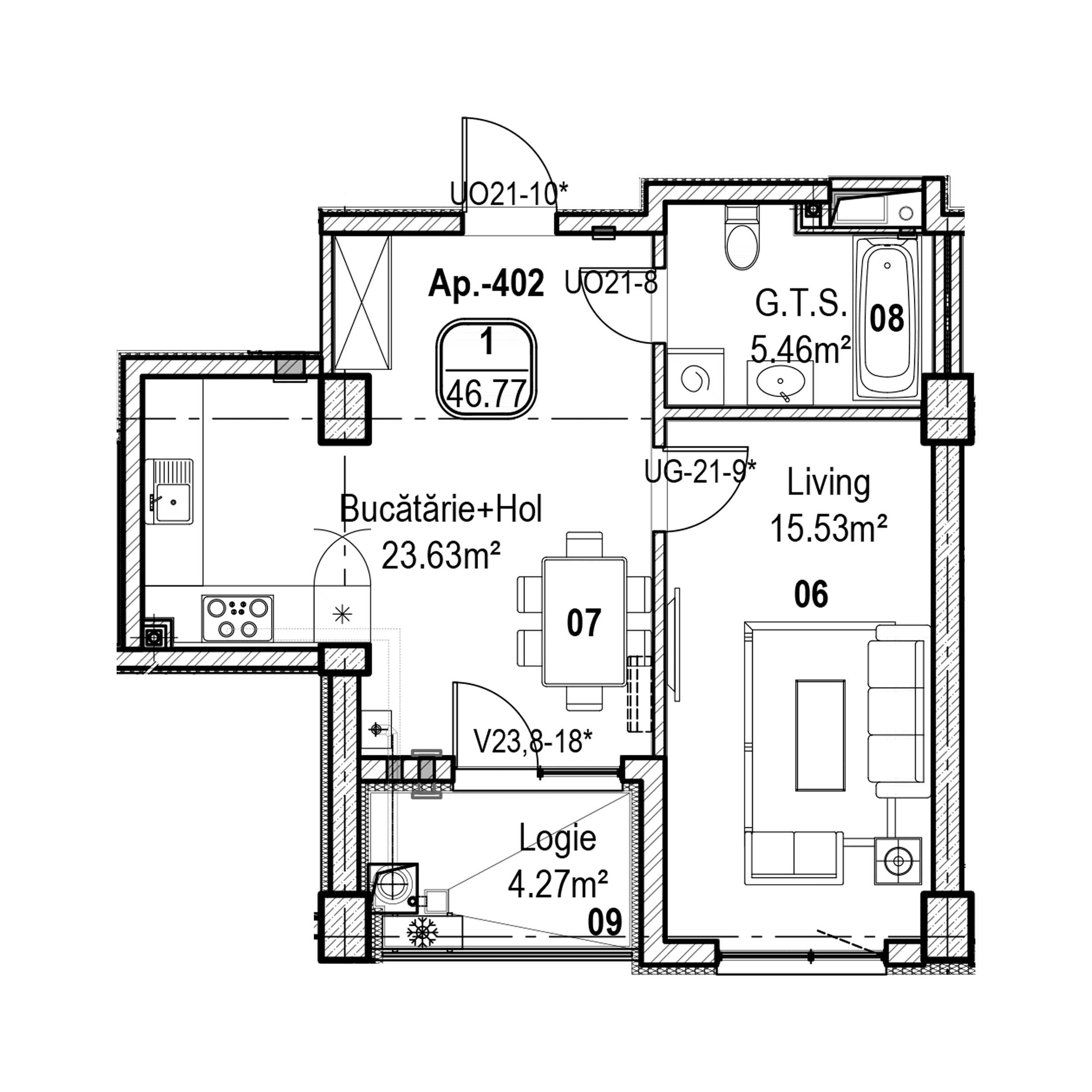 Apartament cu 1 cameră