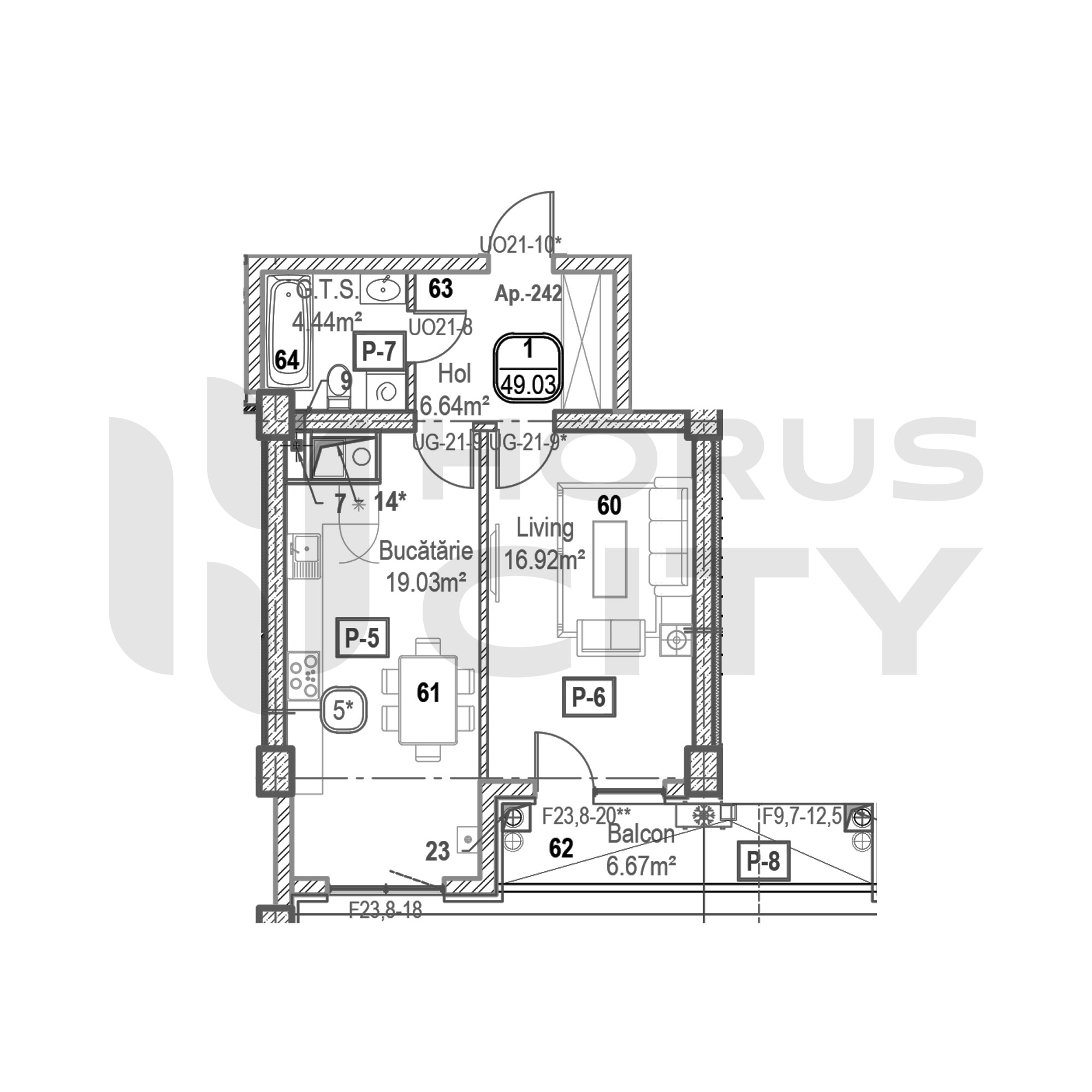 Apartament cu 1 cameră