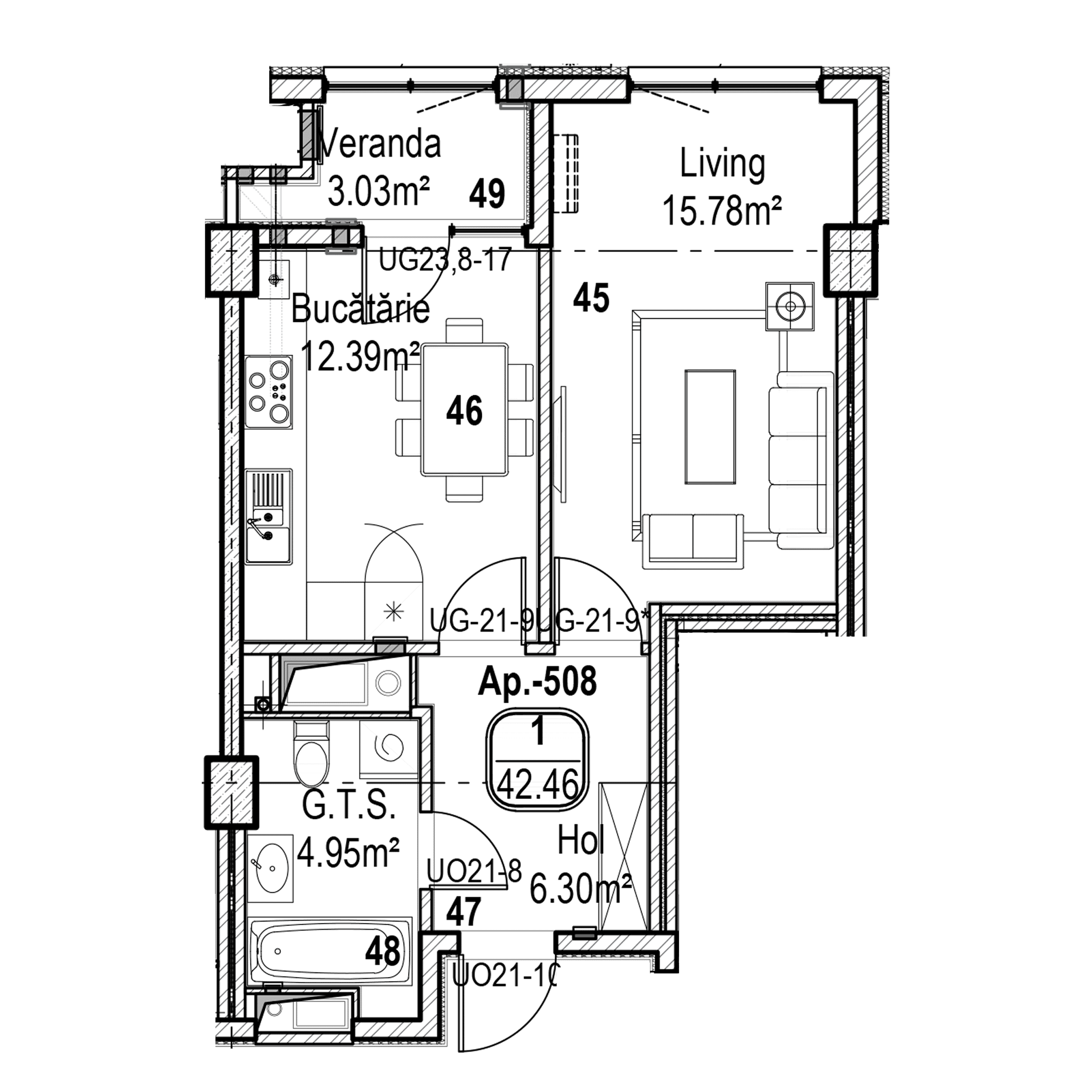 Apartament cu 1 cameră