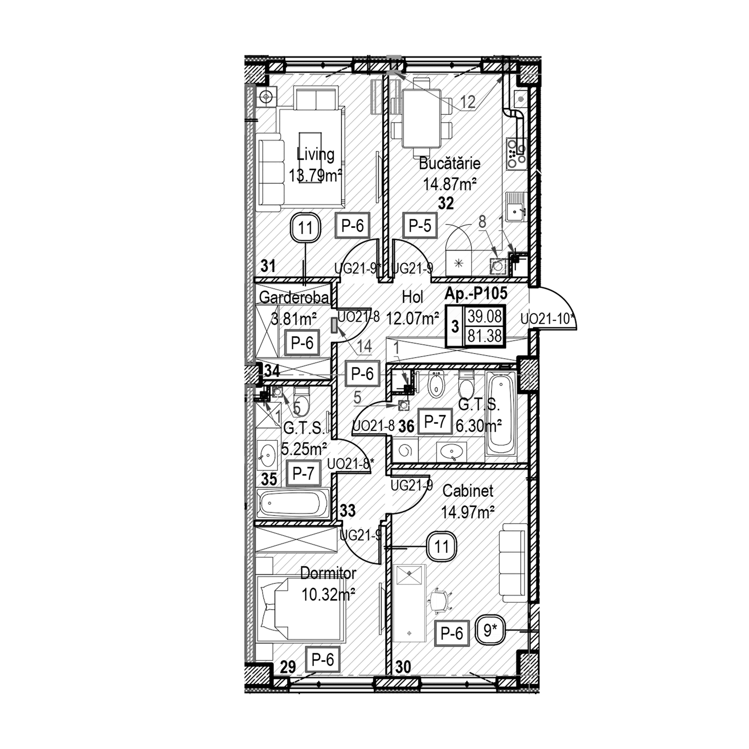 Apartament cu 3 camere