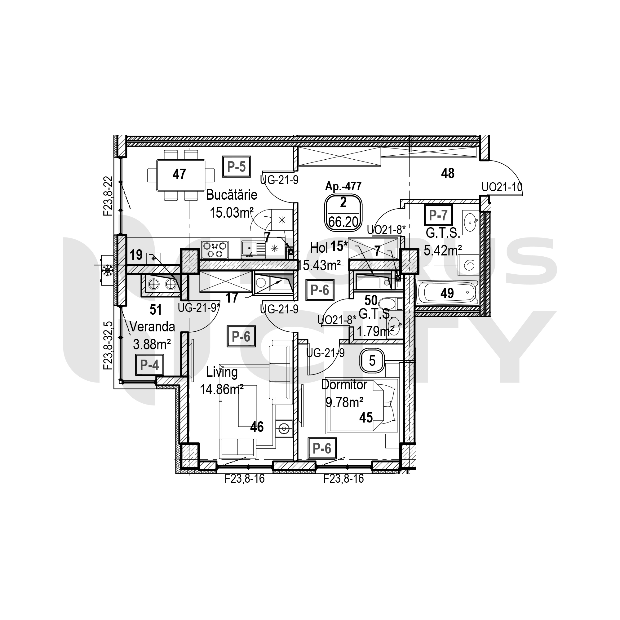 Apartament cu 2 camere