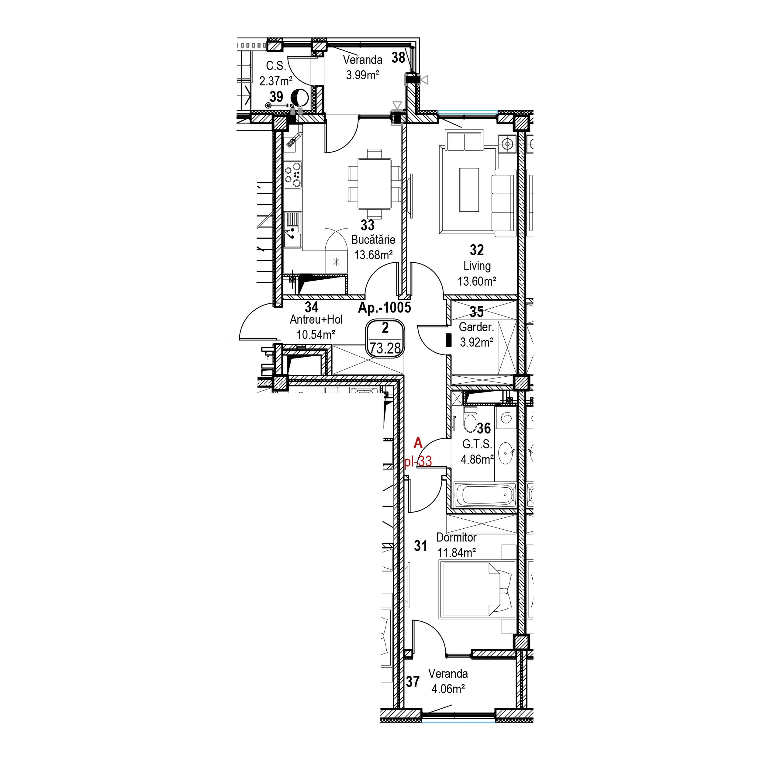 Apartament cu 2 camere