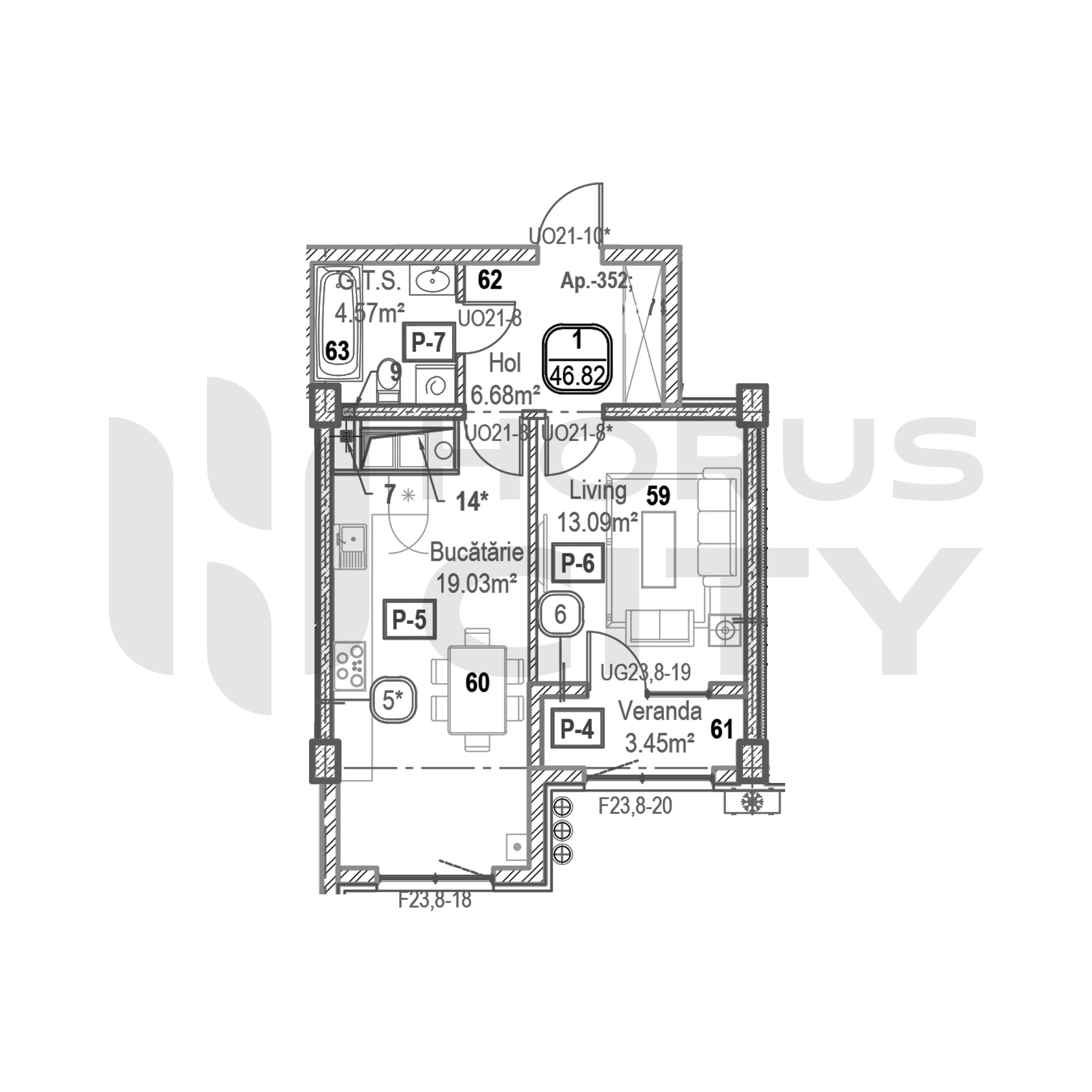 Apartament cu 1 cameră