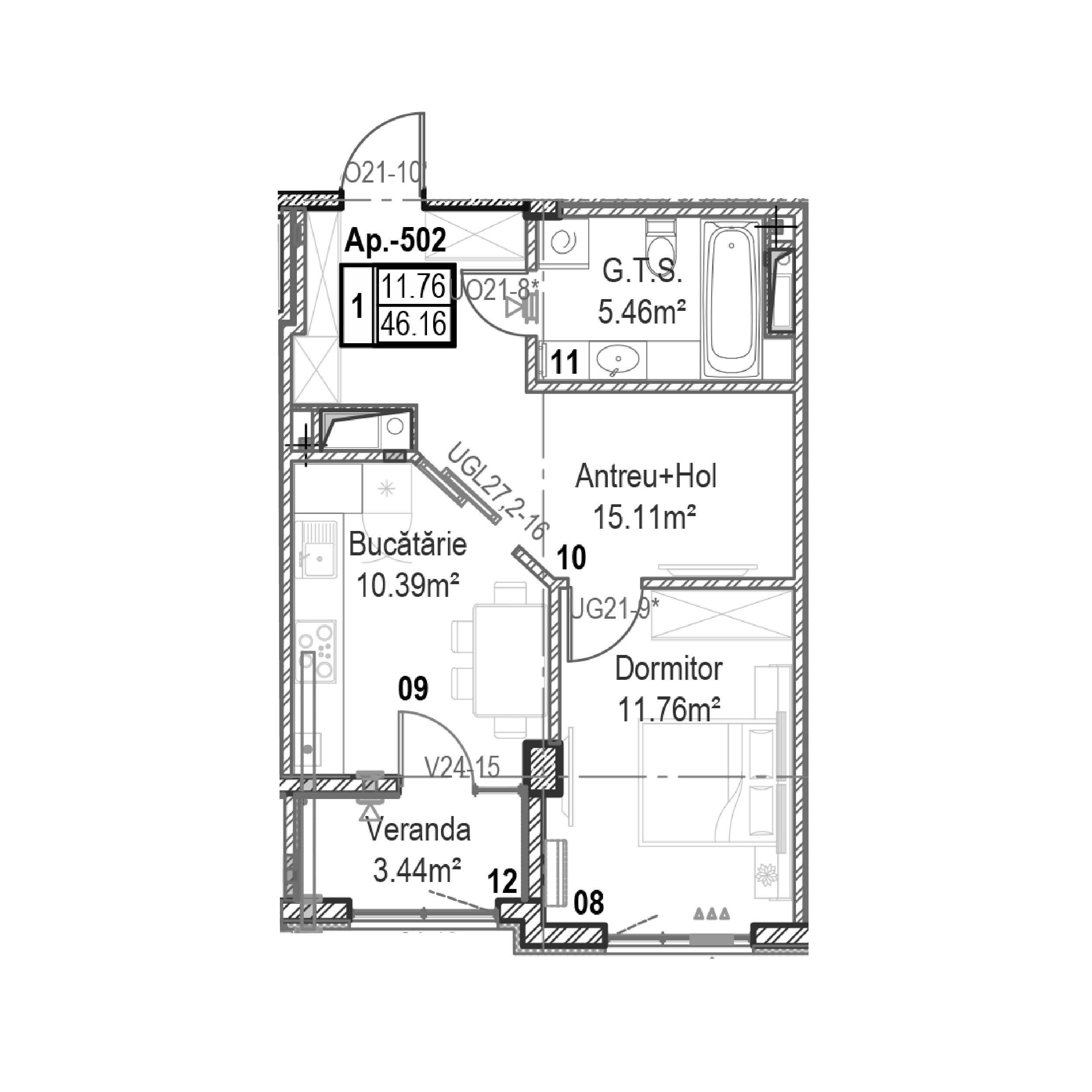 Apartament cu 1 cameră