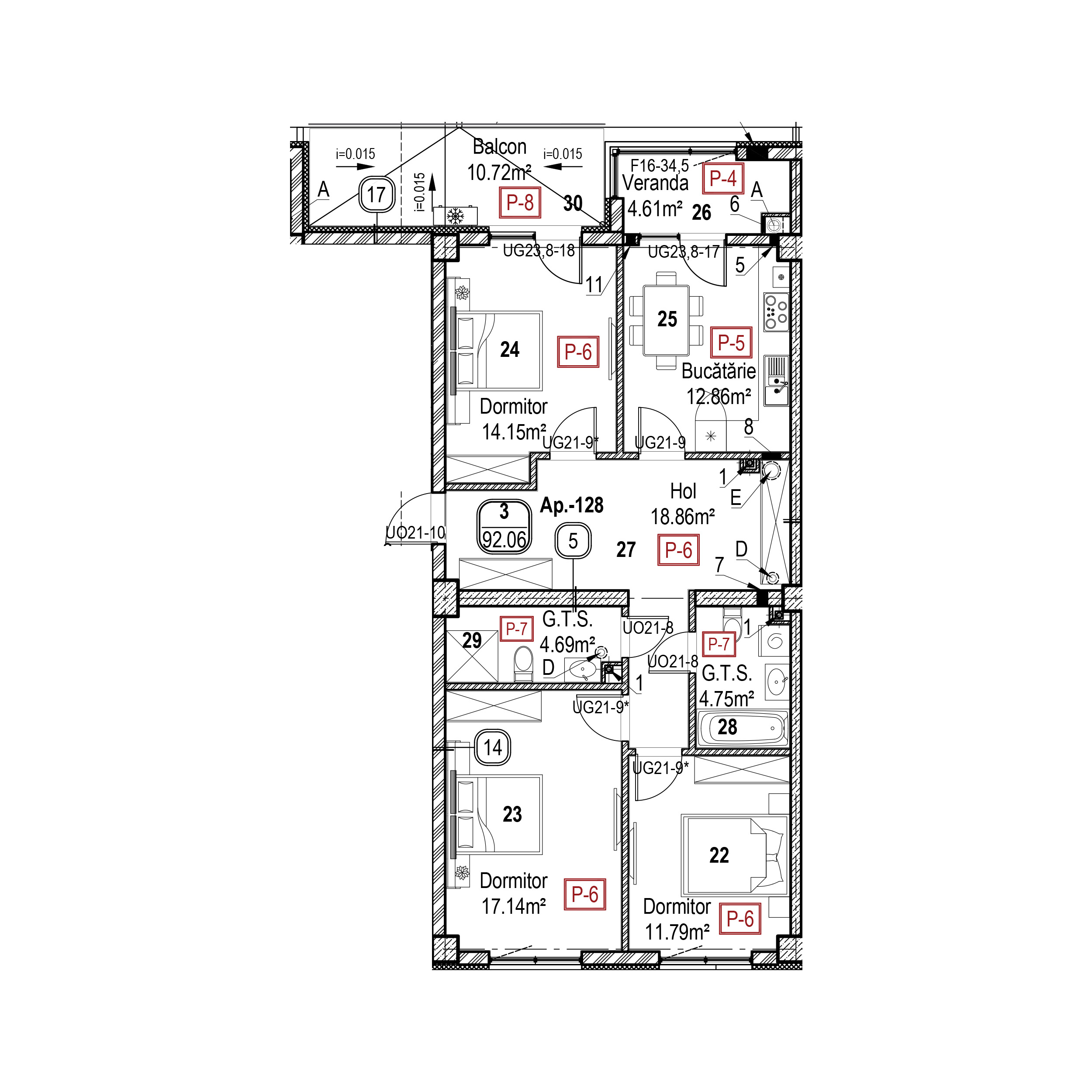 Apartament cu 3 camere