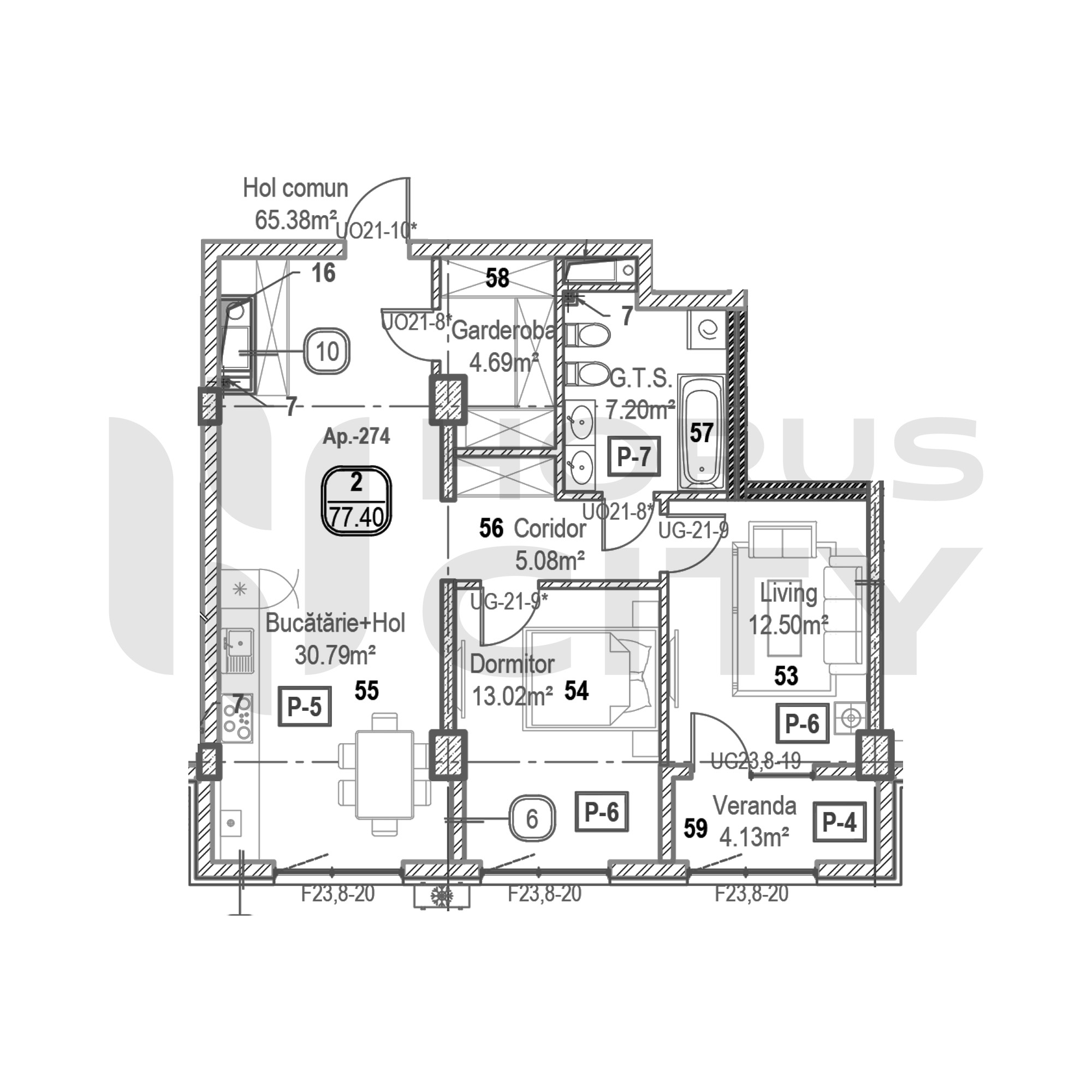 Apartament cu 2 camere