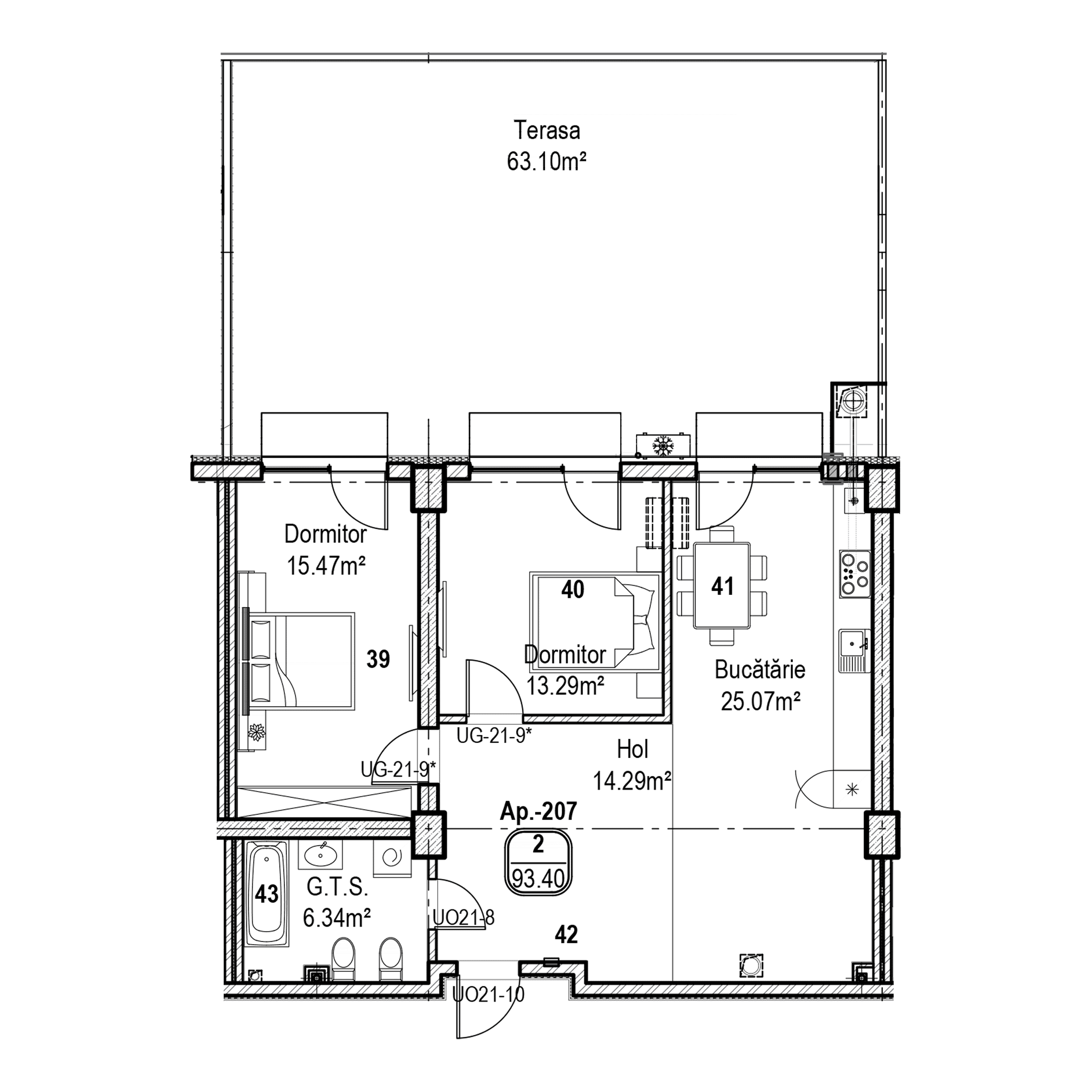 Apartament cu 2 camere