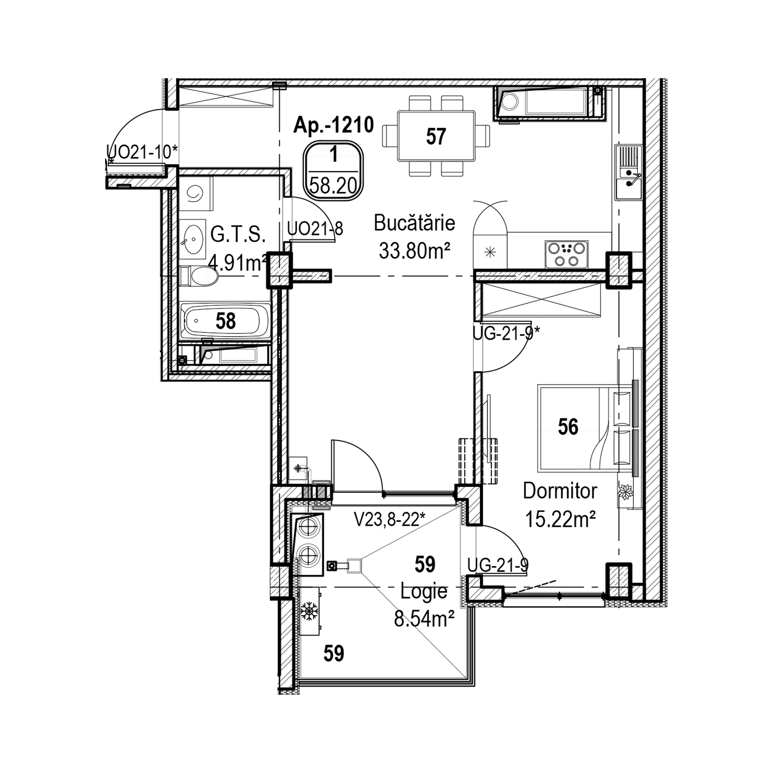 Apartament cu 1 cameră