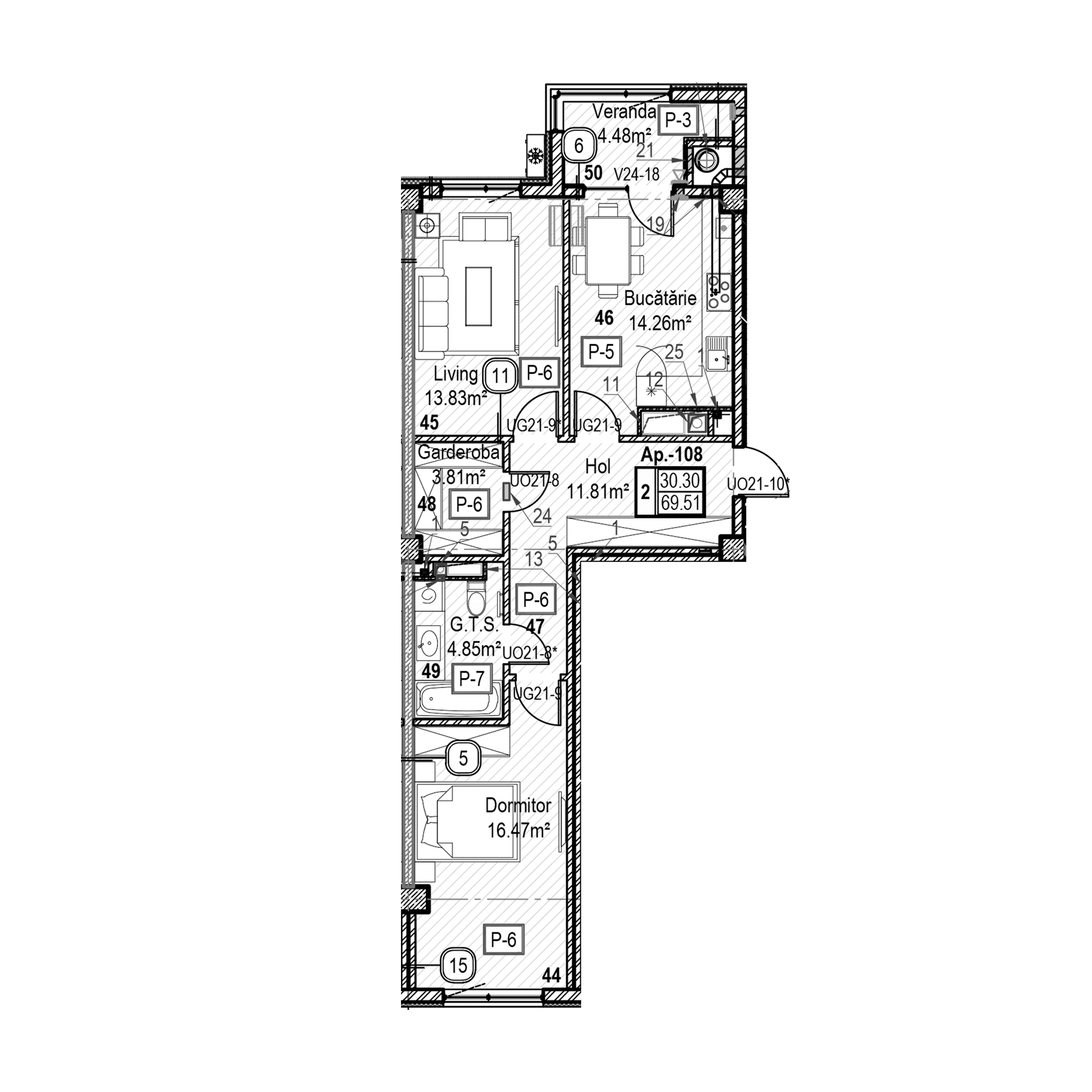 Apartament cu 2 camere