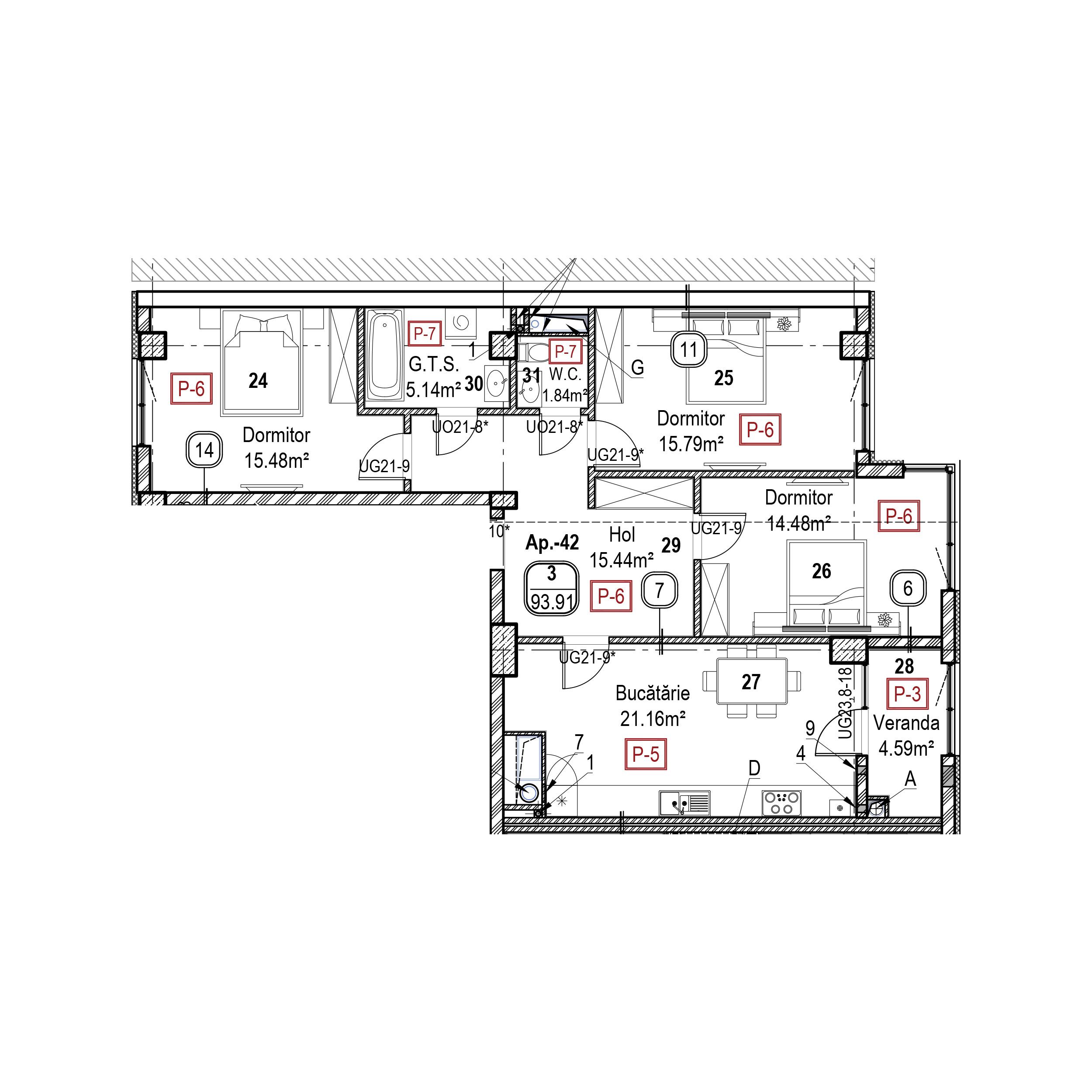 Apartament cu 3 camere
