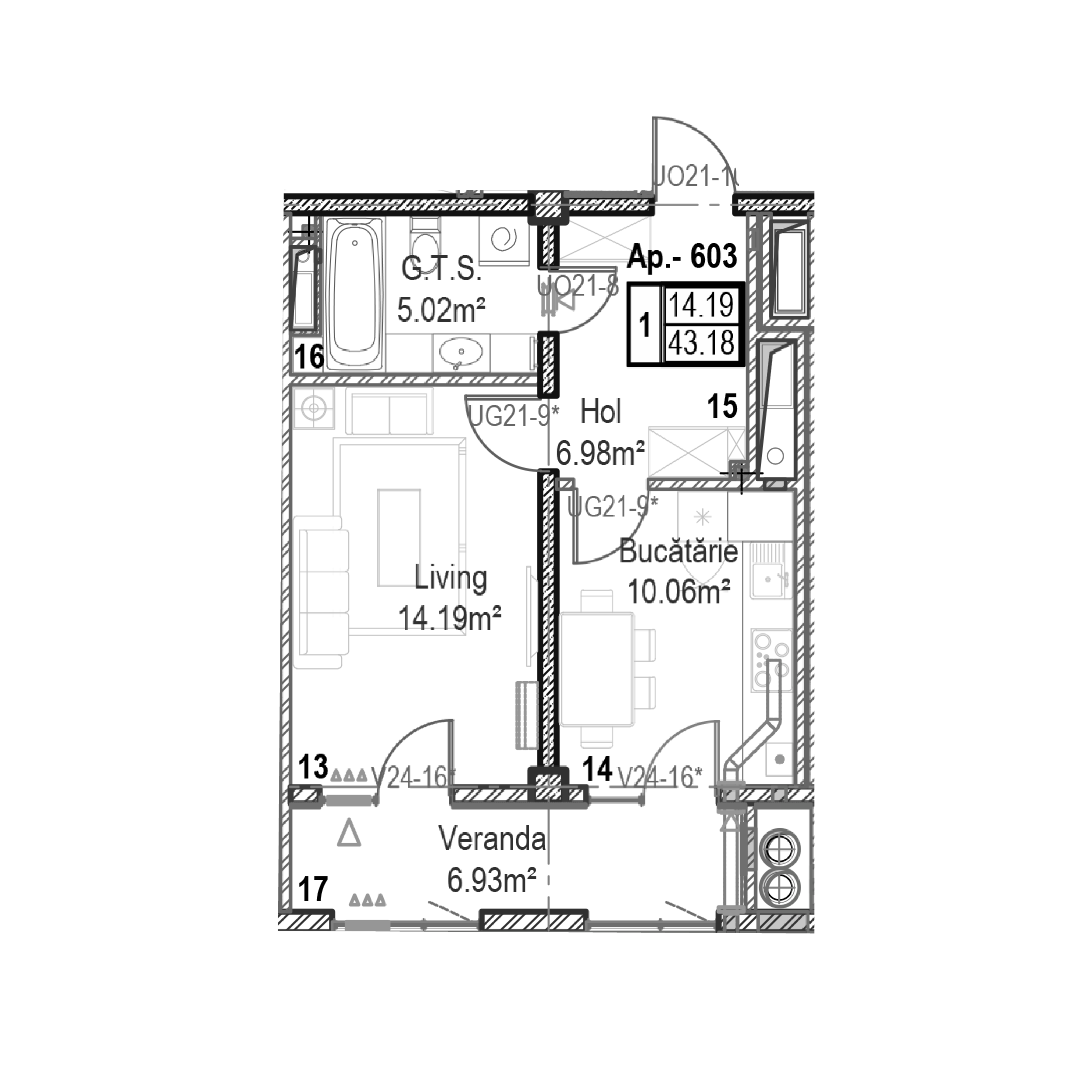 Apartament cu 1 cameră