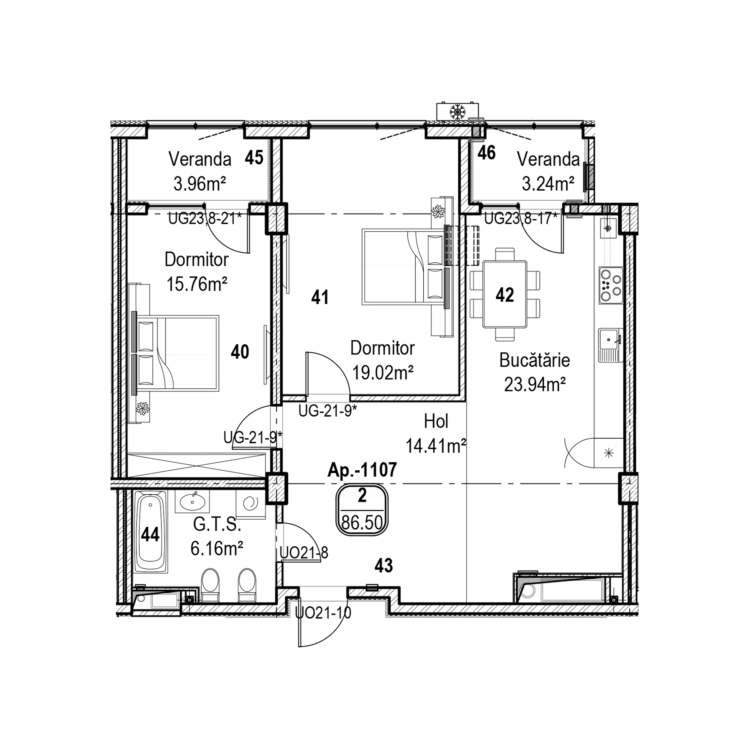 Apartament cu 2 camere