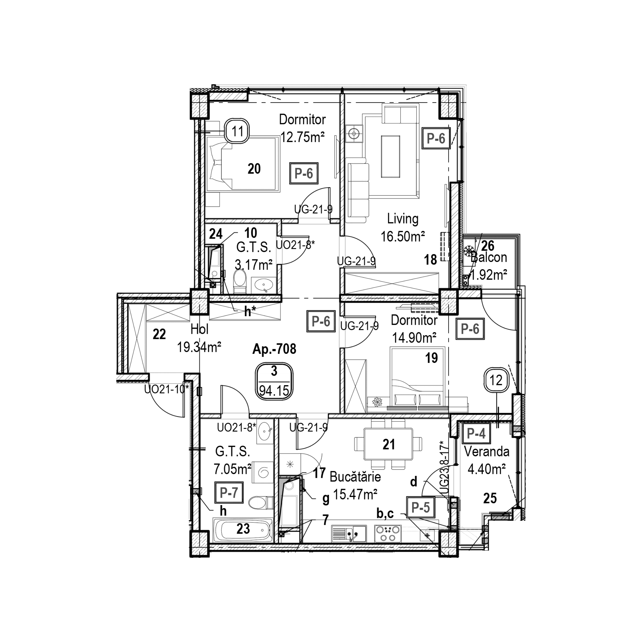 Apartament cu 3 camere