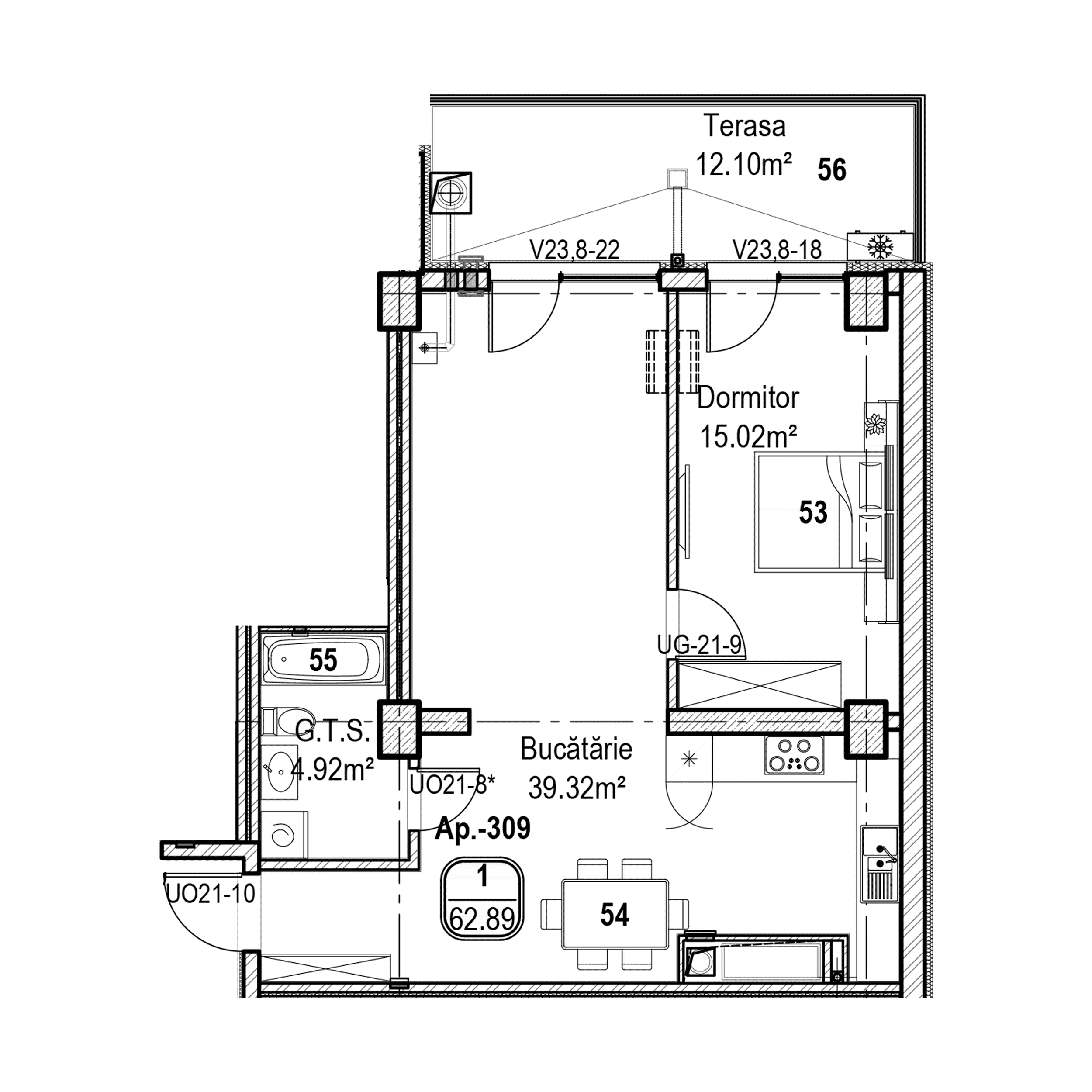 Apartament cu 1 cameră