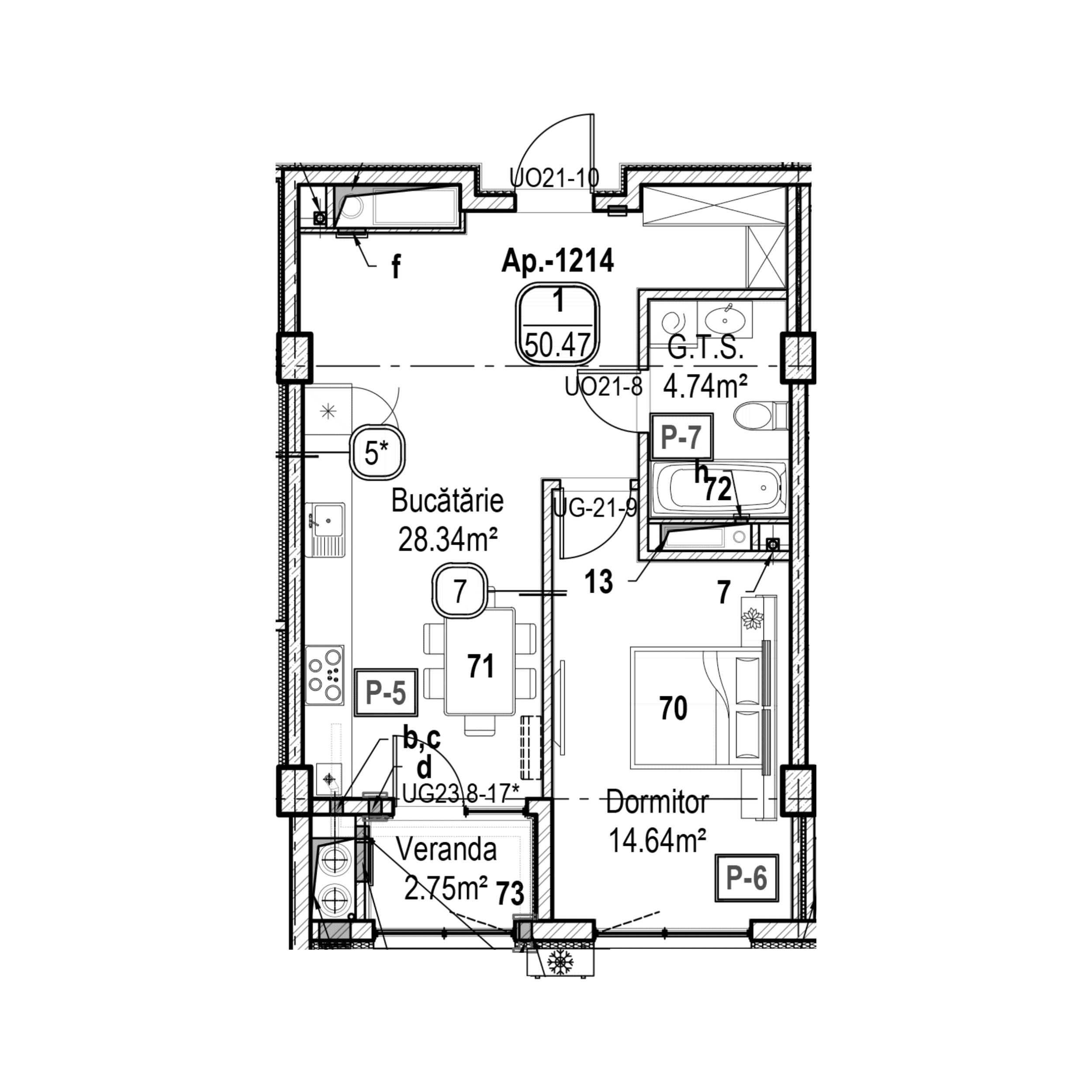 Apartament cu 1 cameră