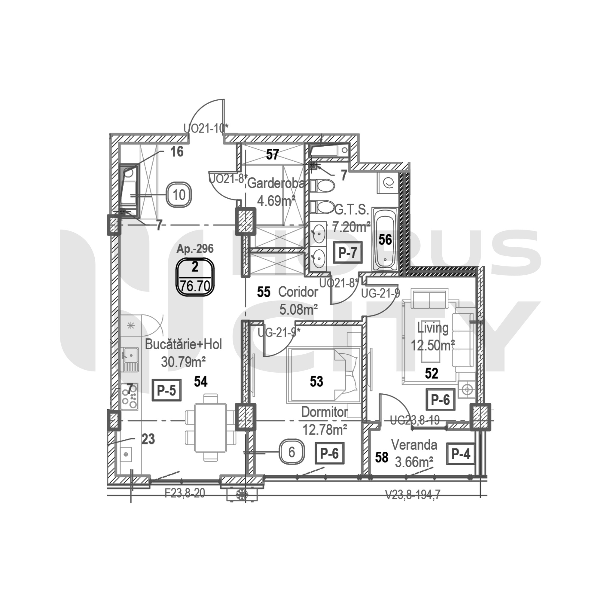 Apartament cu 2 camere