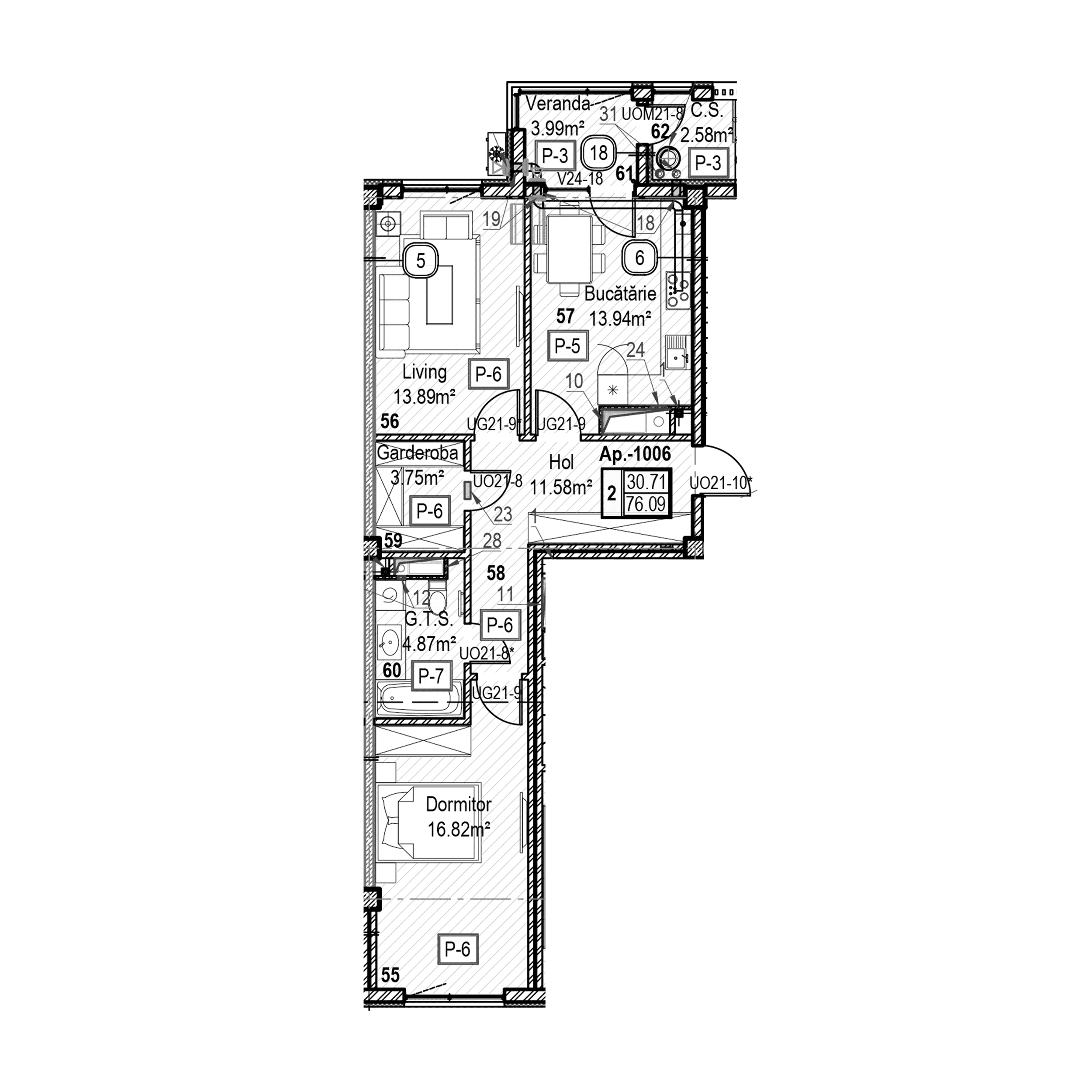 Apartament cu 2 camere