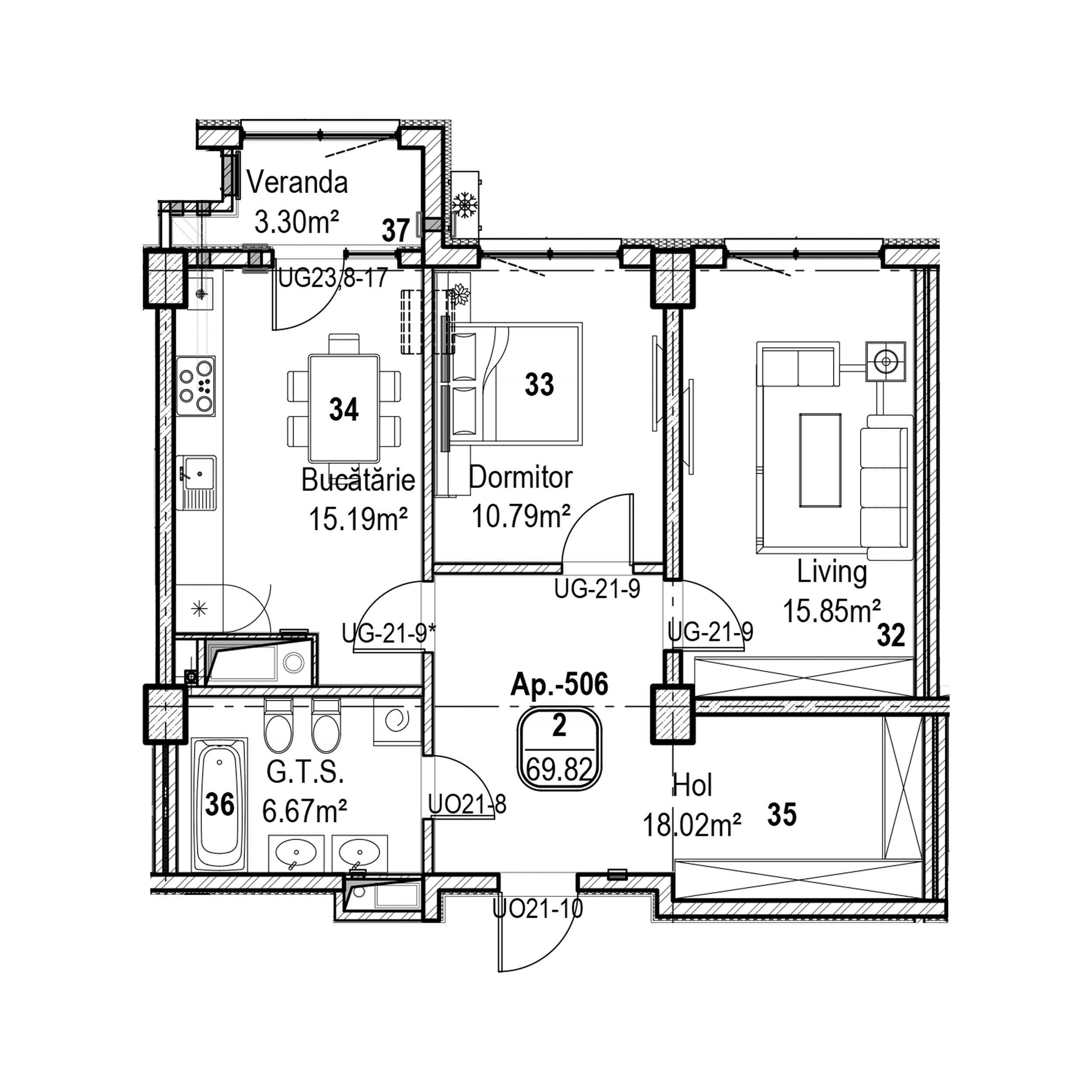 Apartament cu 2 camere