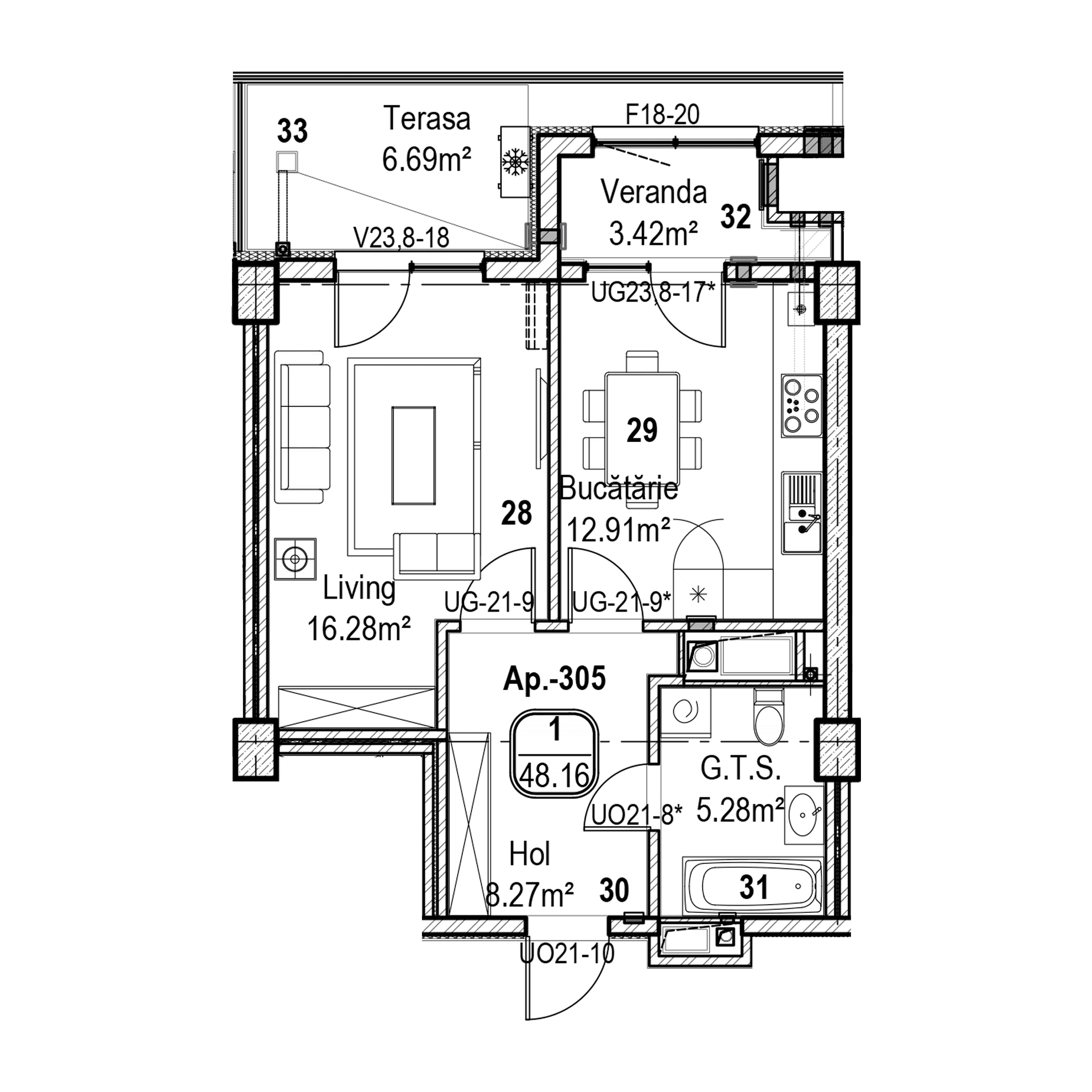 Apartament cu 1 cameră