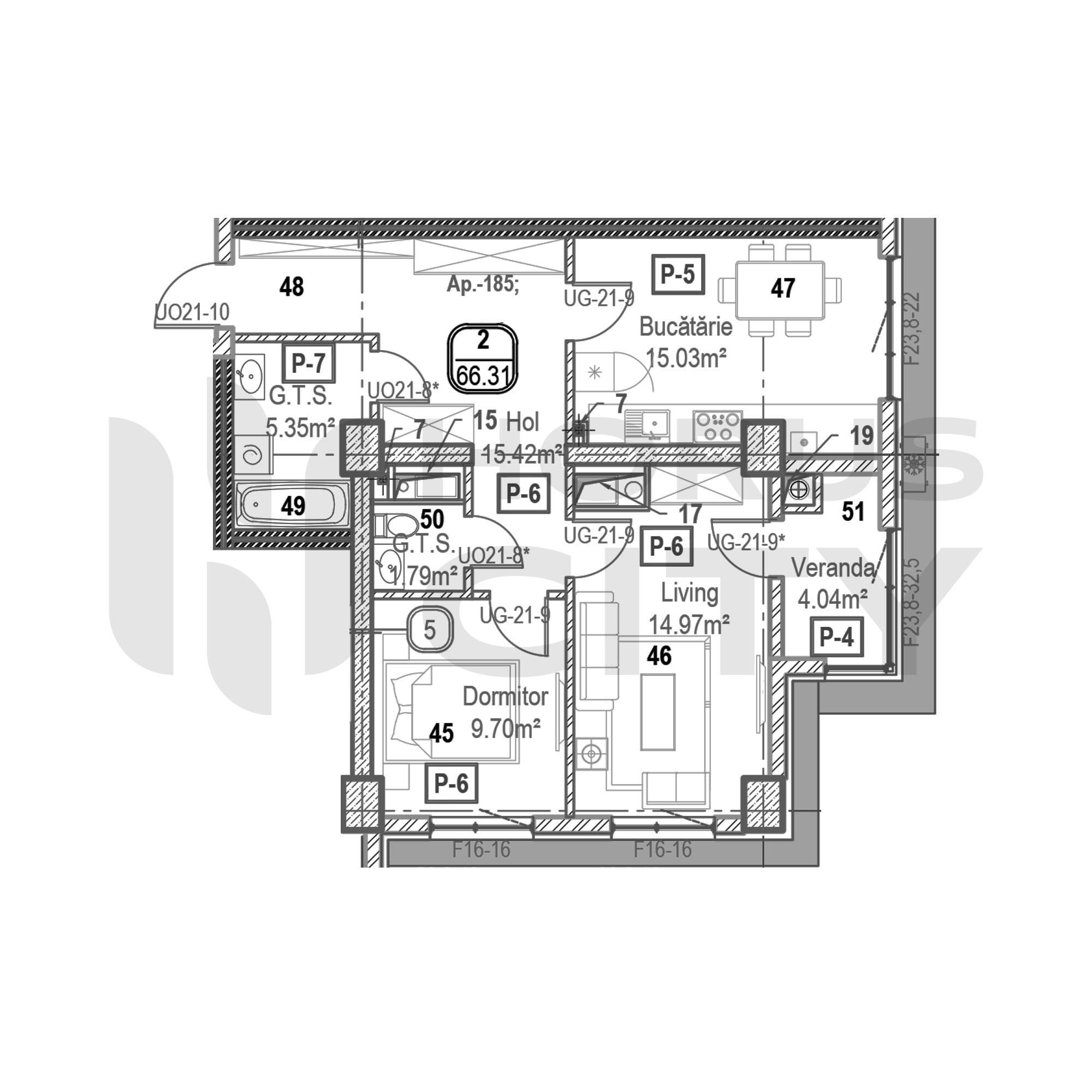 Apartament cu 2 camere
