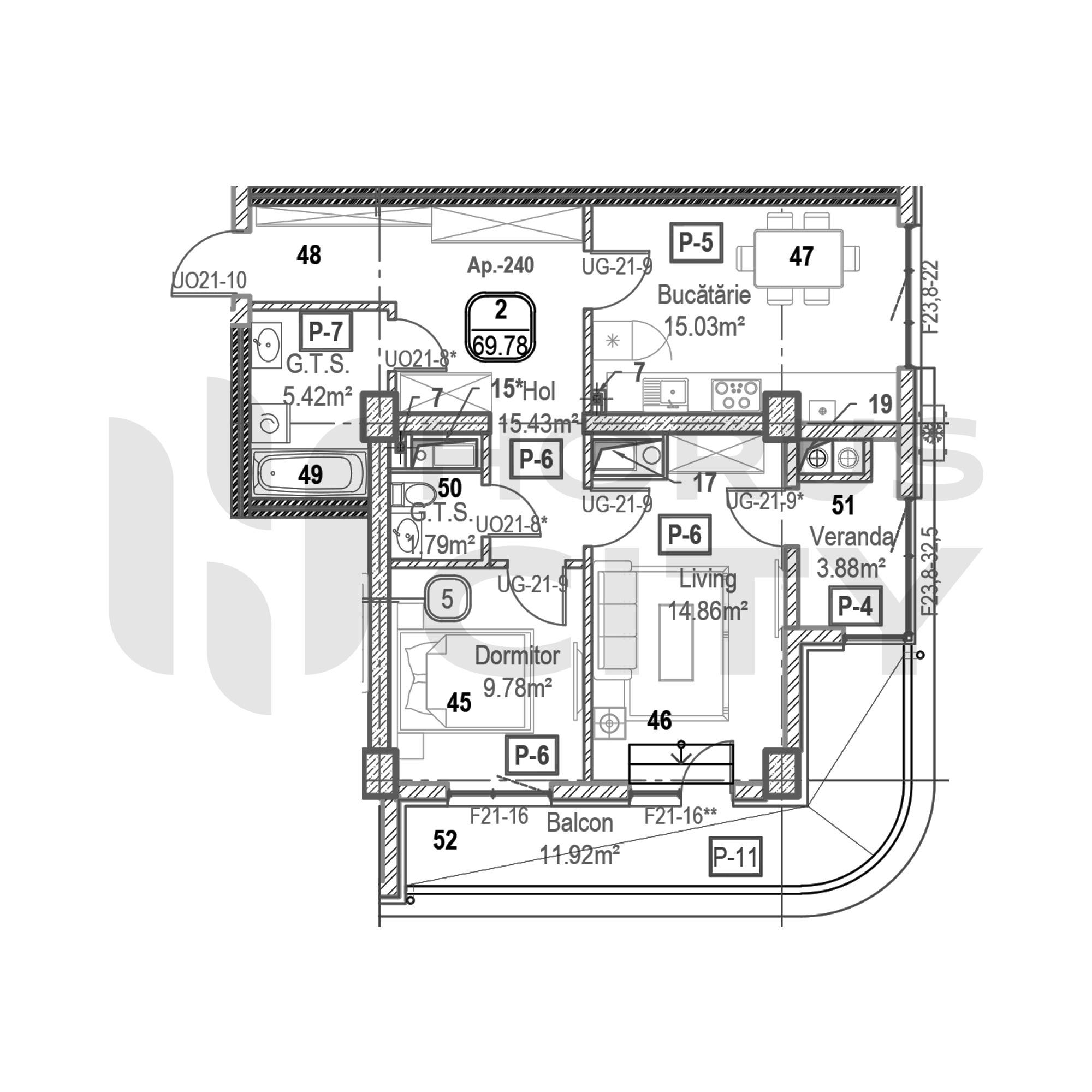 Apartament cu 2 camere