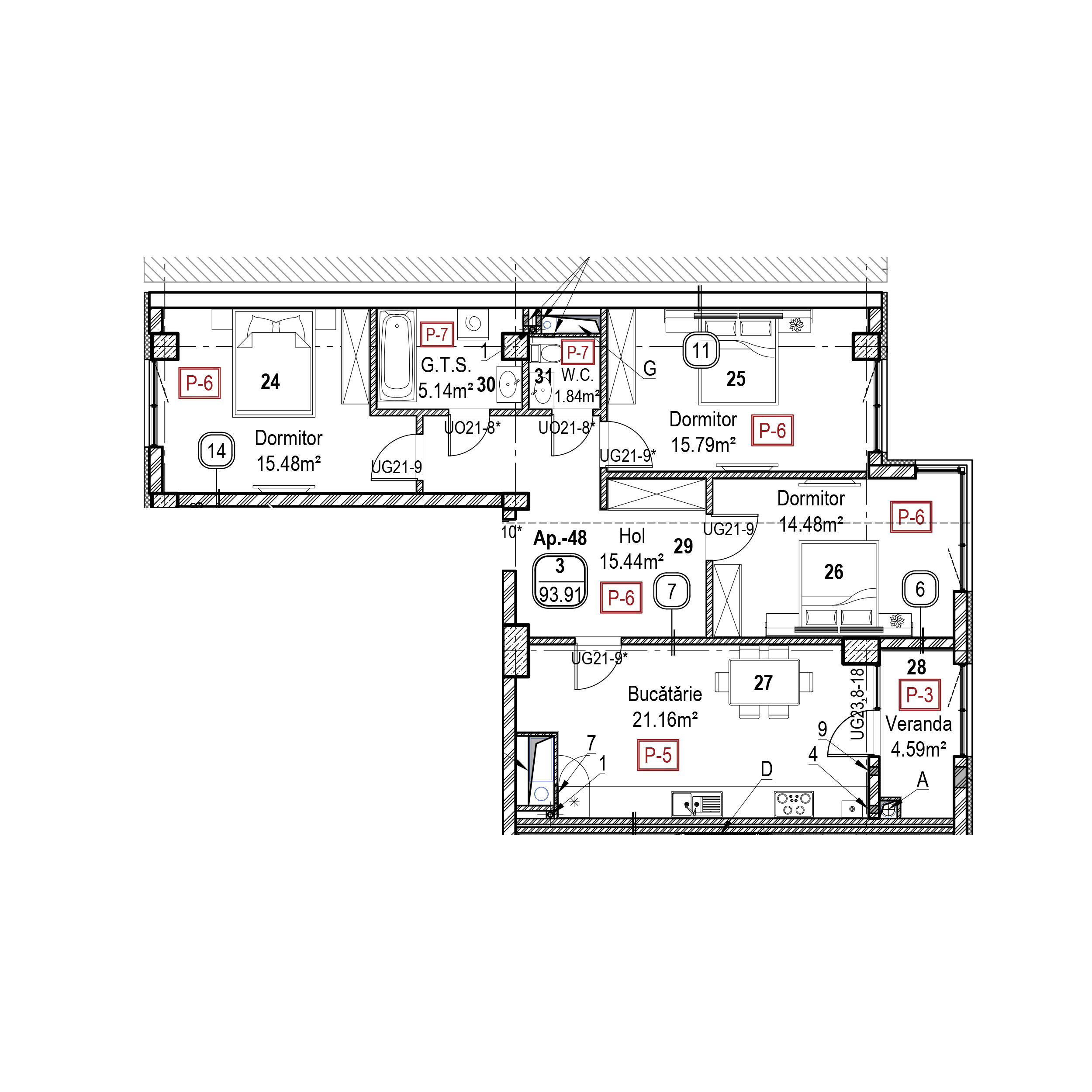 Apartament cu 3 camere