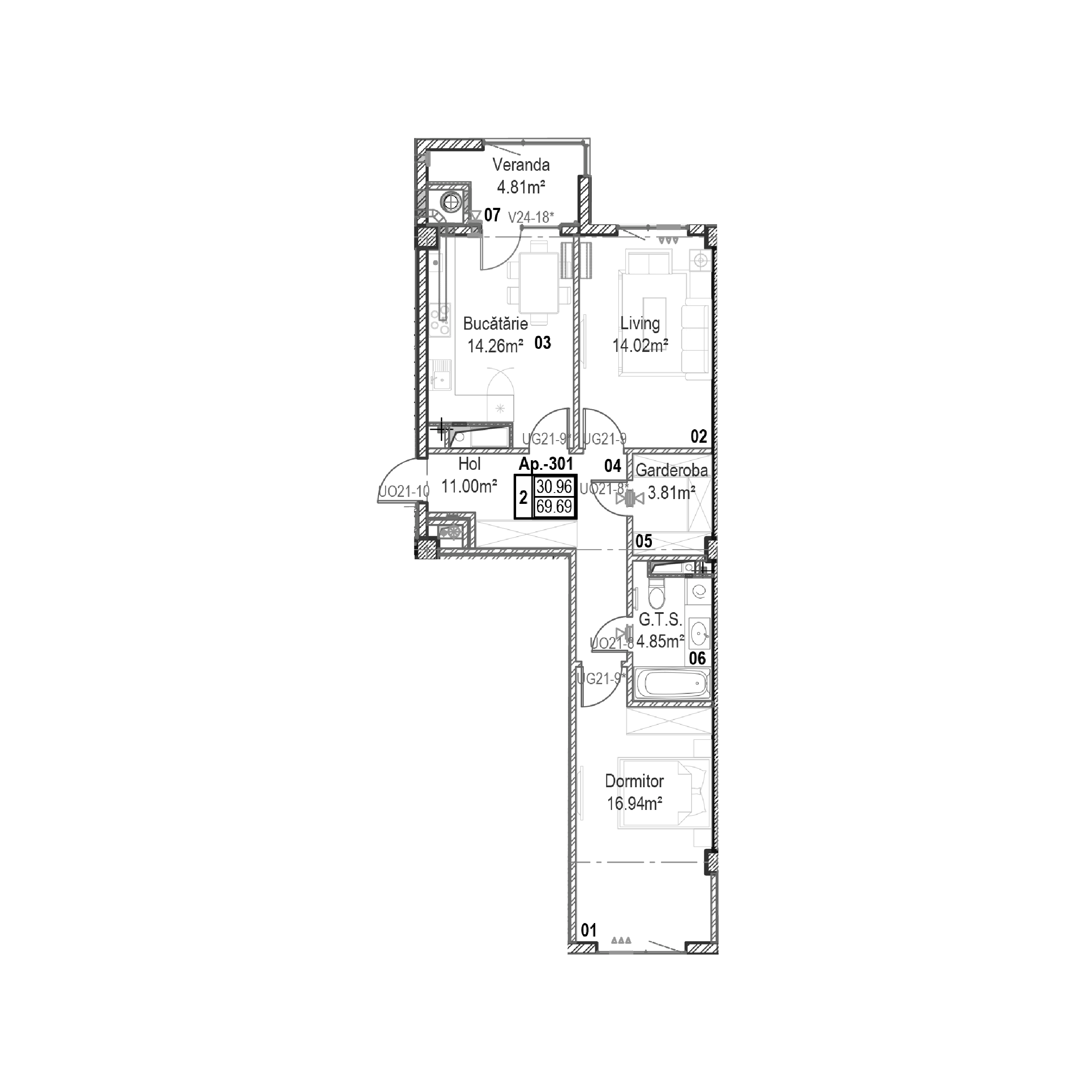Apartament cu 2 camere