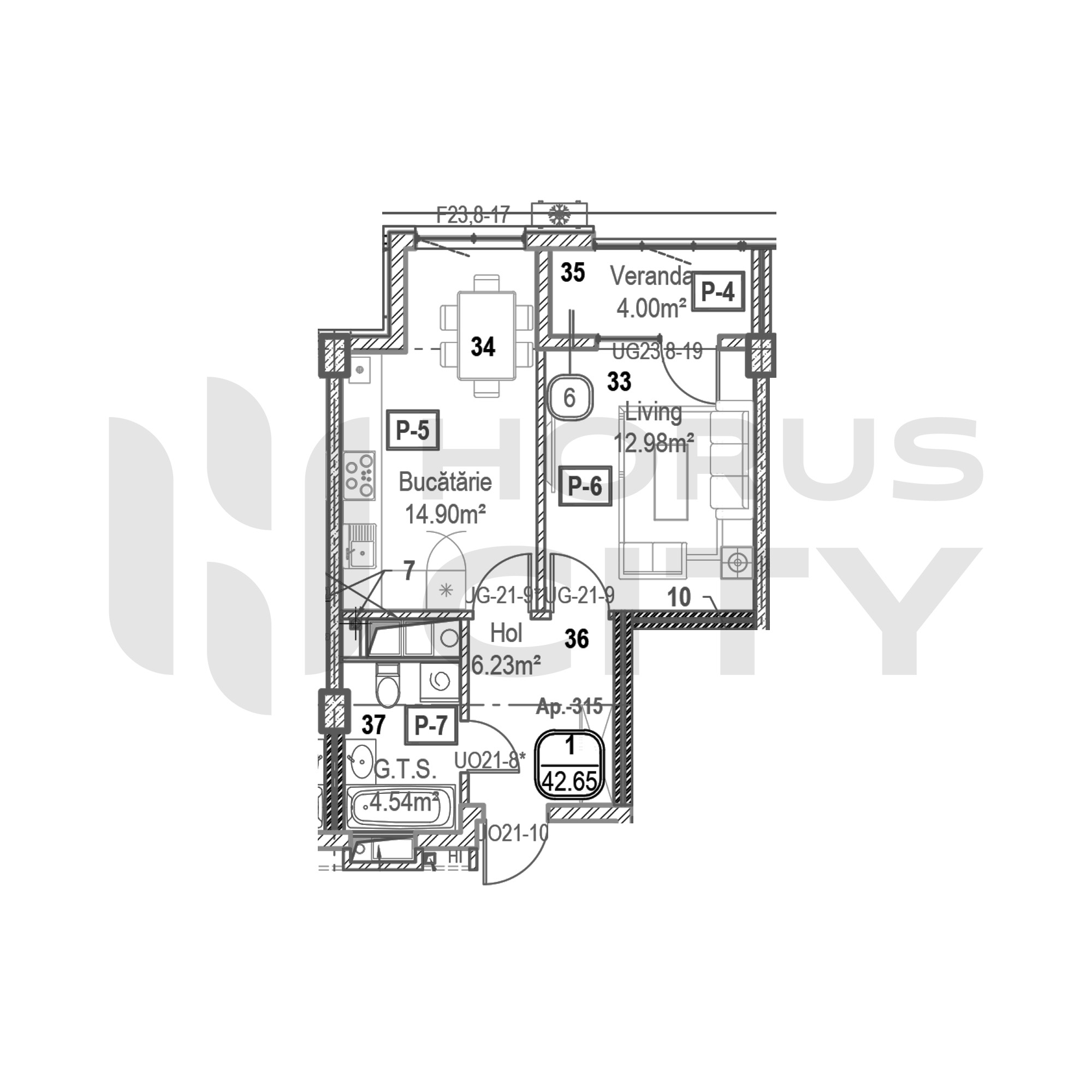 Apartament cu 1 cameră