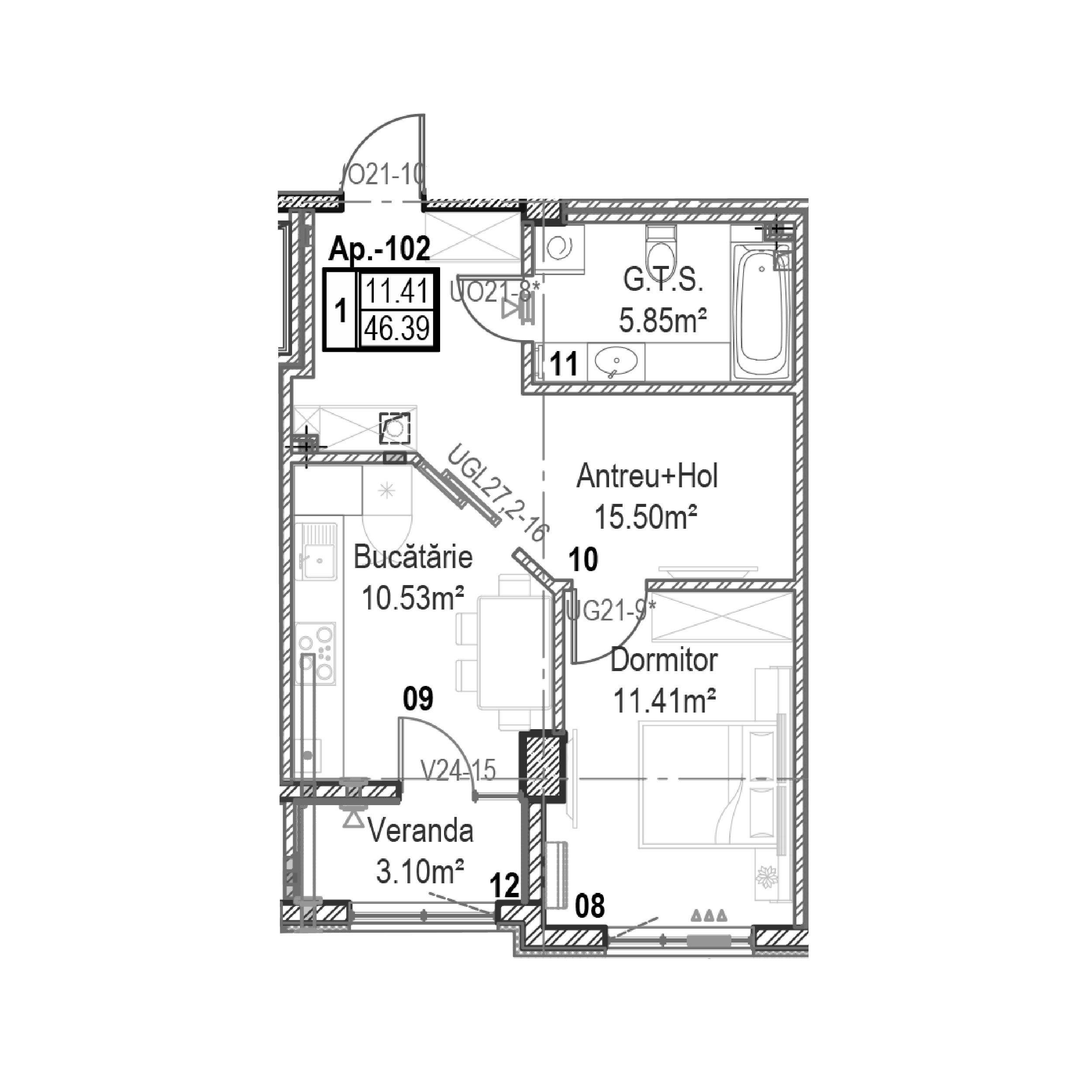 Apartament cu 1 cameră